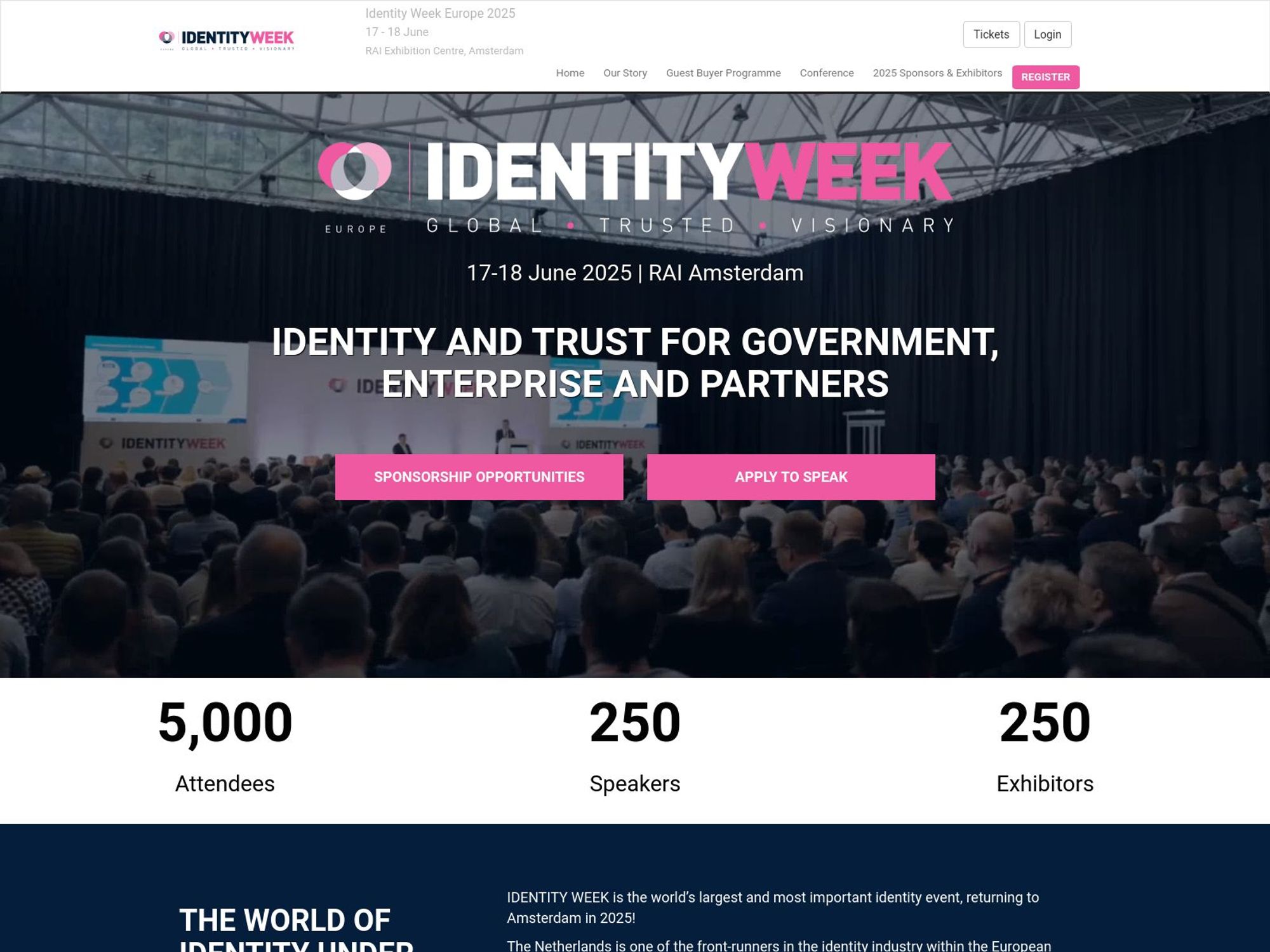 Identity Week Europe 2025 website