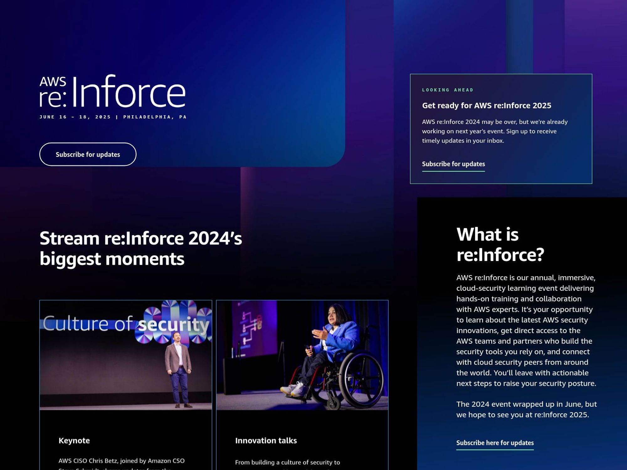 AWS re:Inforce 2025 website