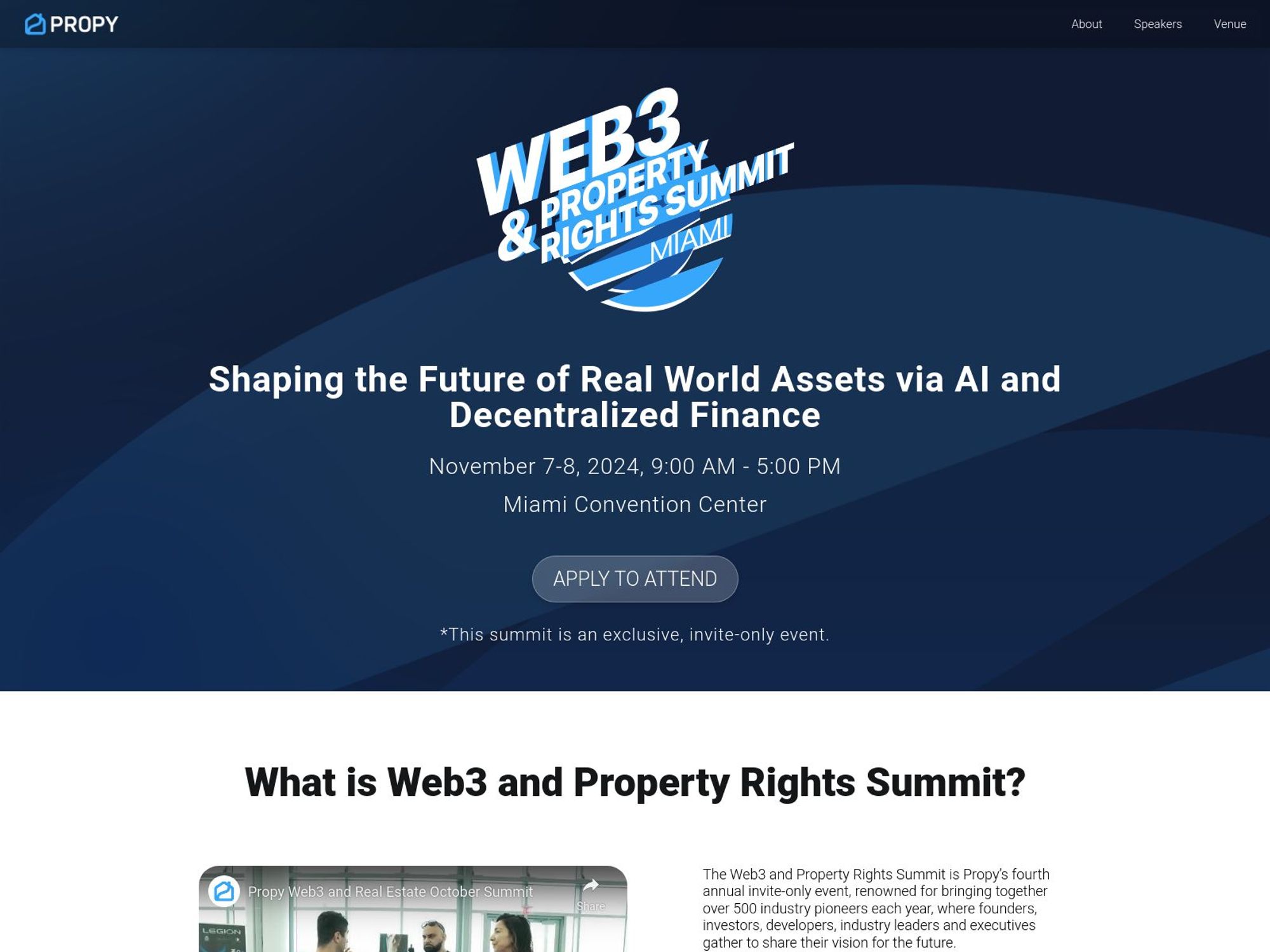 Web3 and Property Rights Summit screenshot