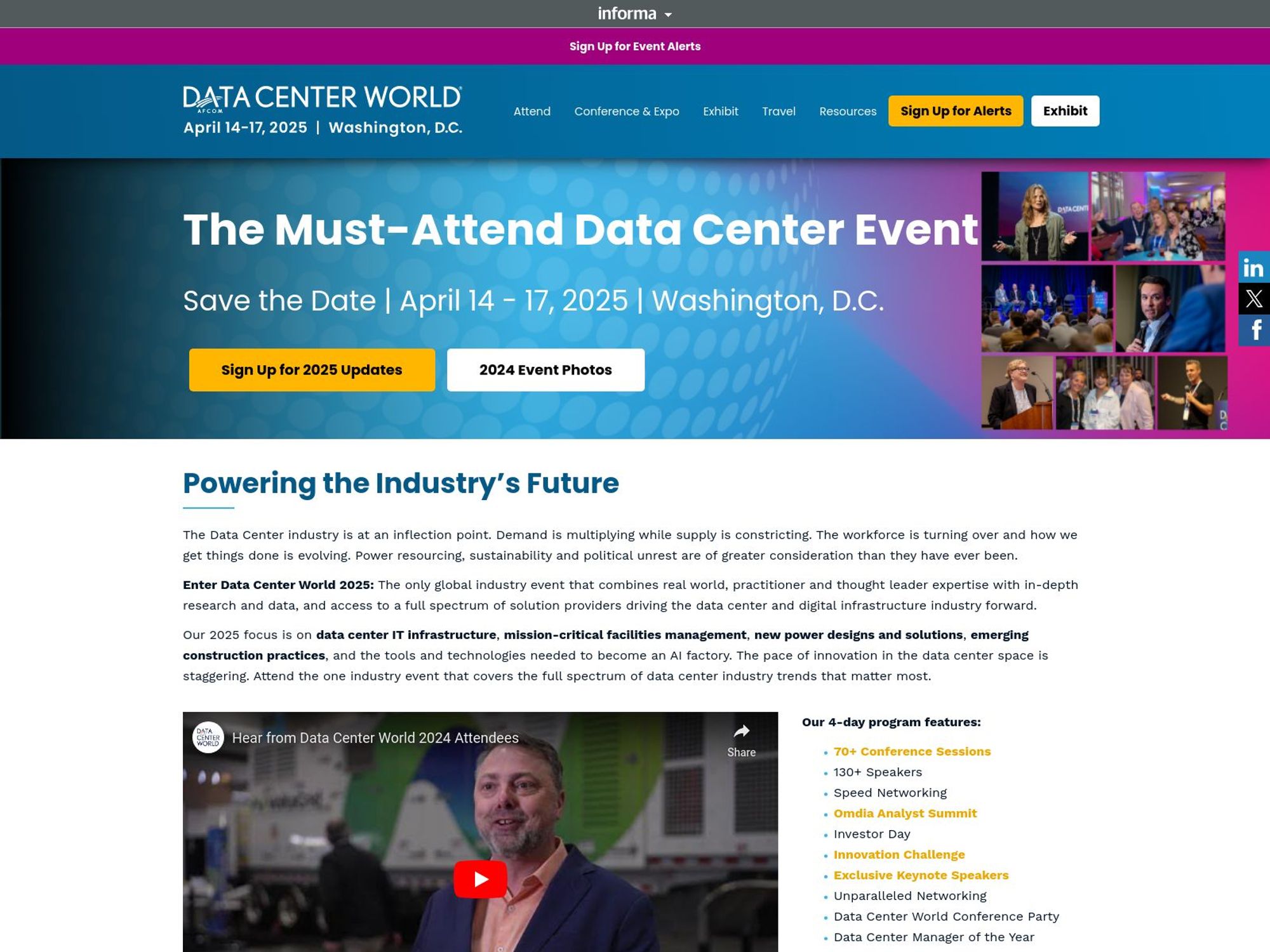 Data Center World website