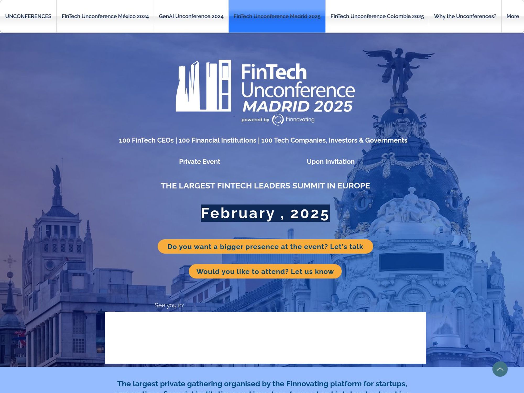 Fintech Unconference Madrid 2025 website