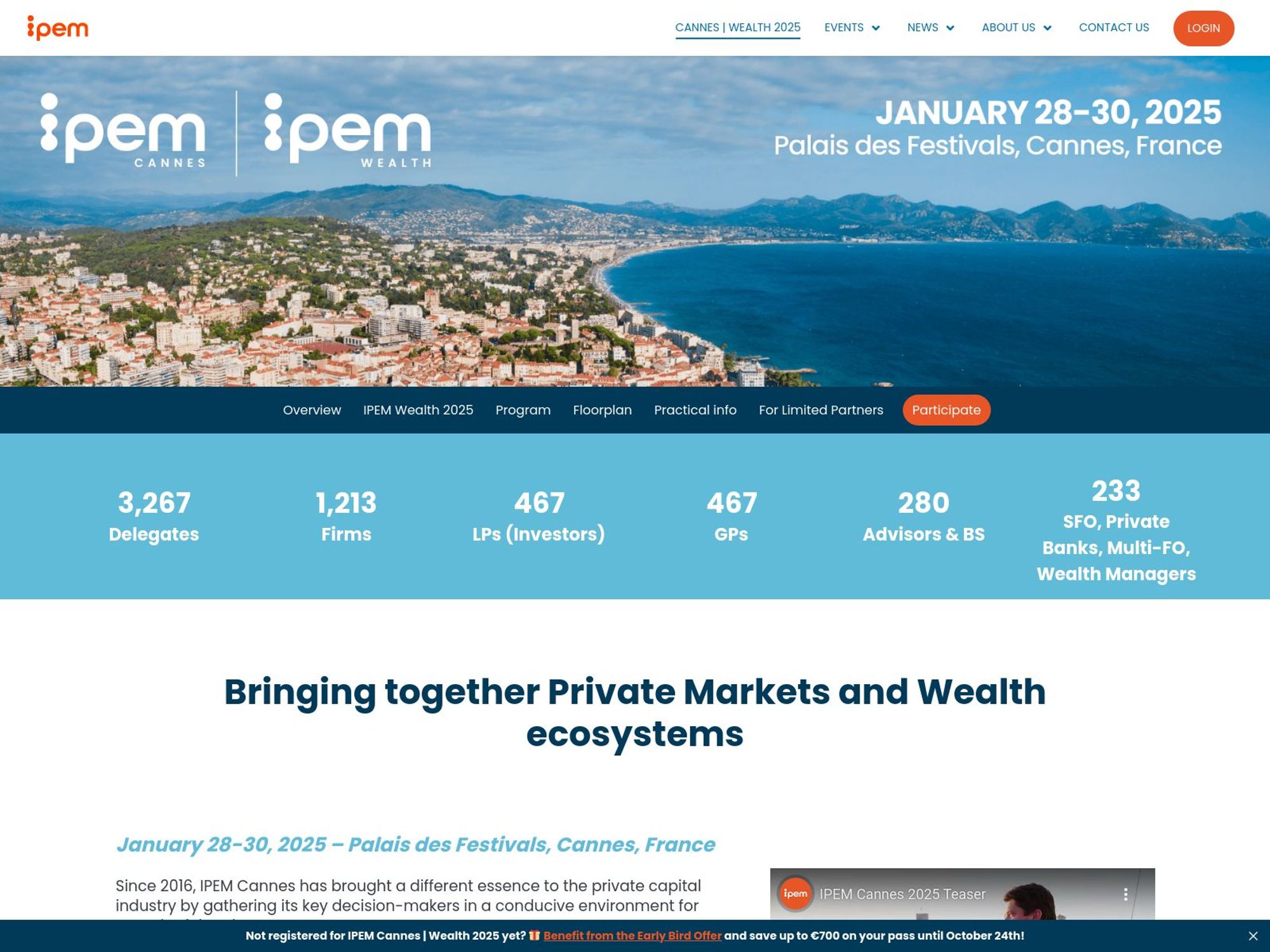 IPEM Cannes 2025 website