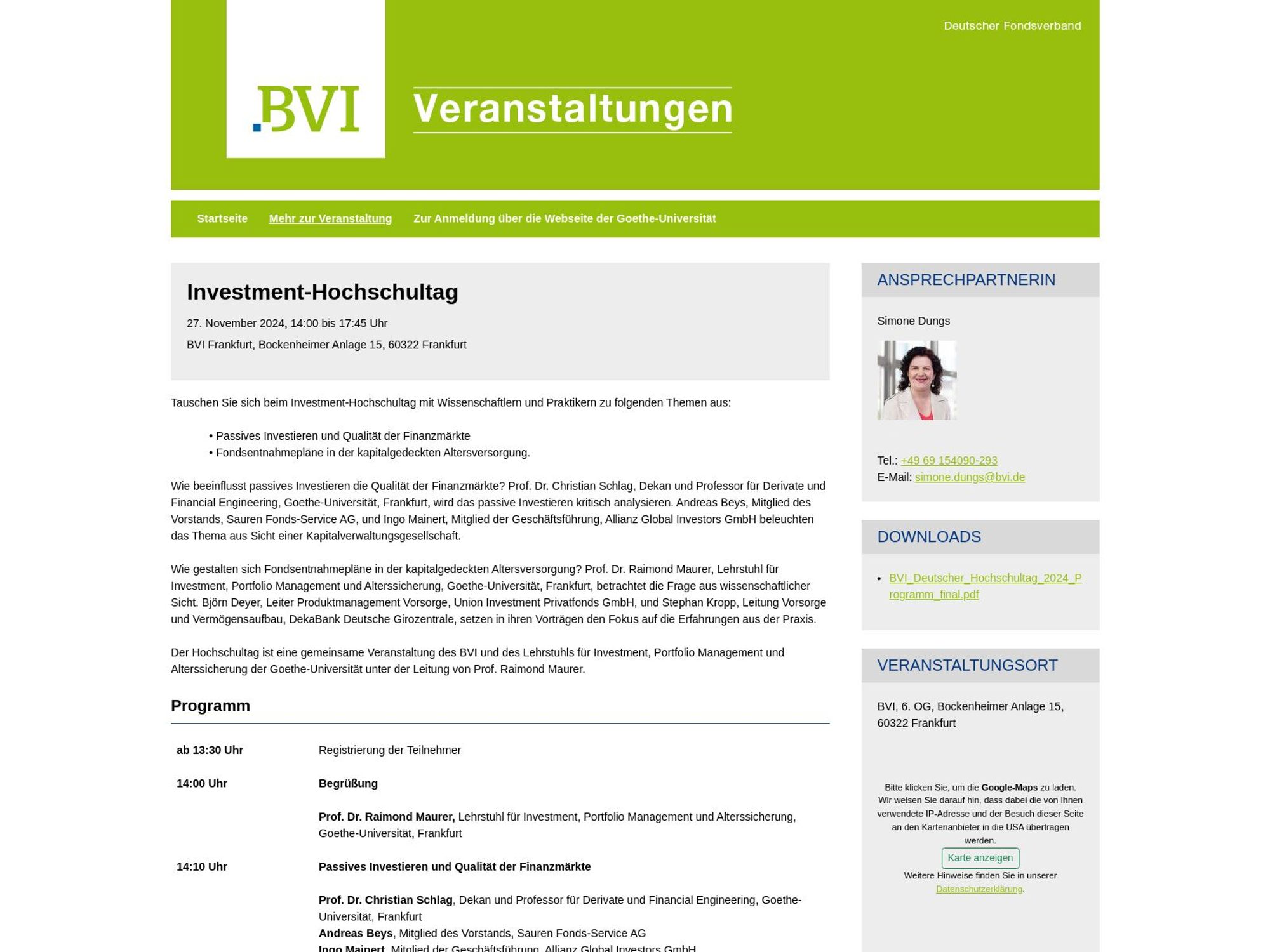 BVI Investment-Hochschultag website