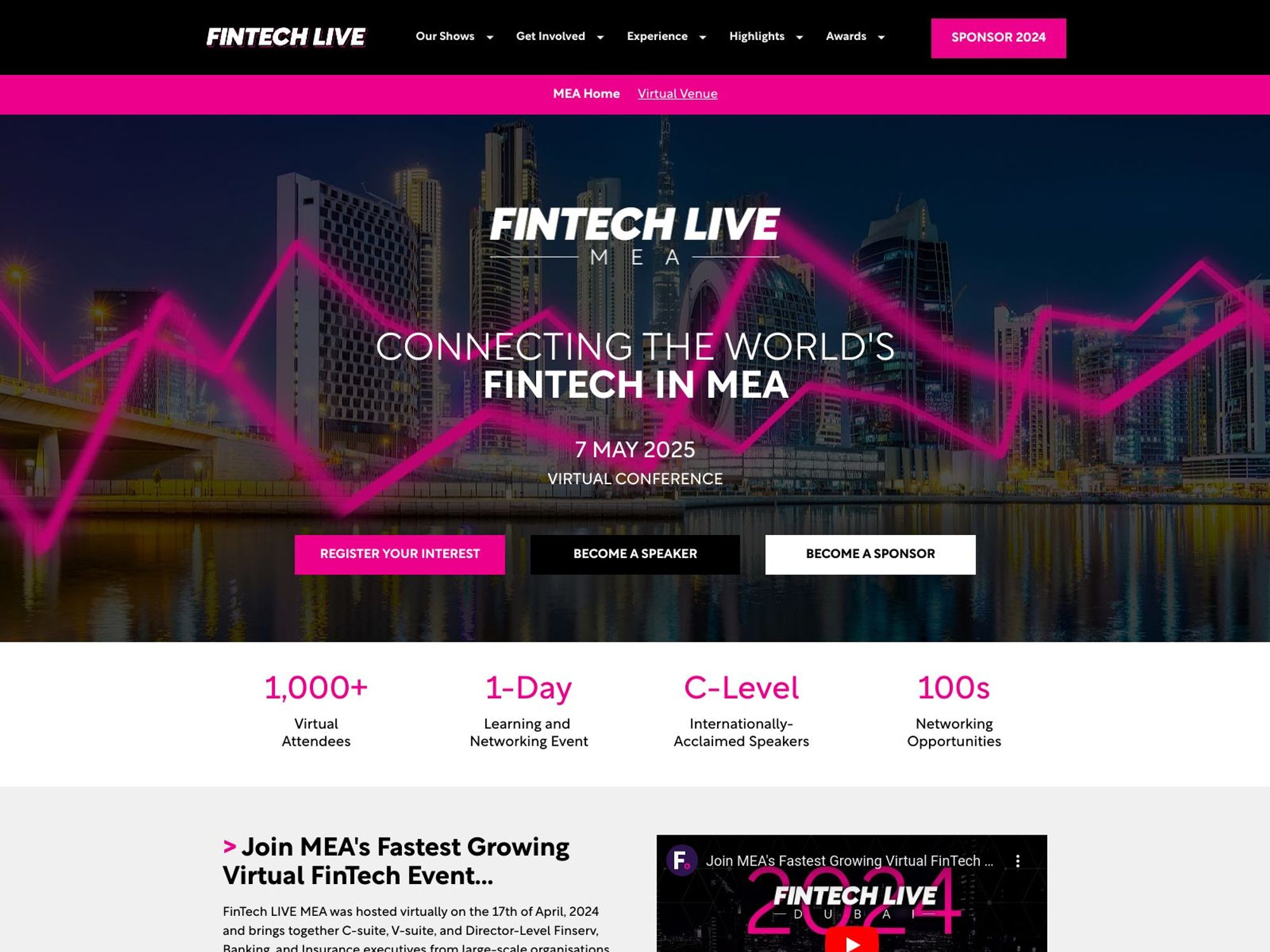 FinTech LIVE MEA 2025 website