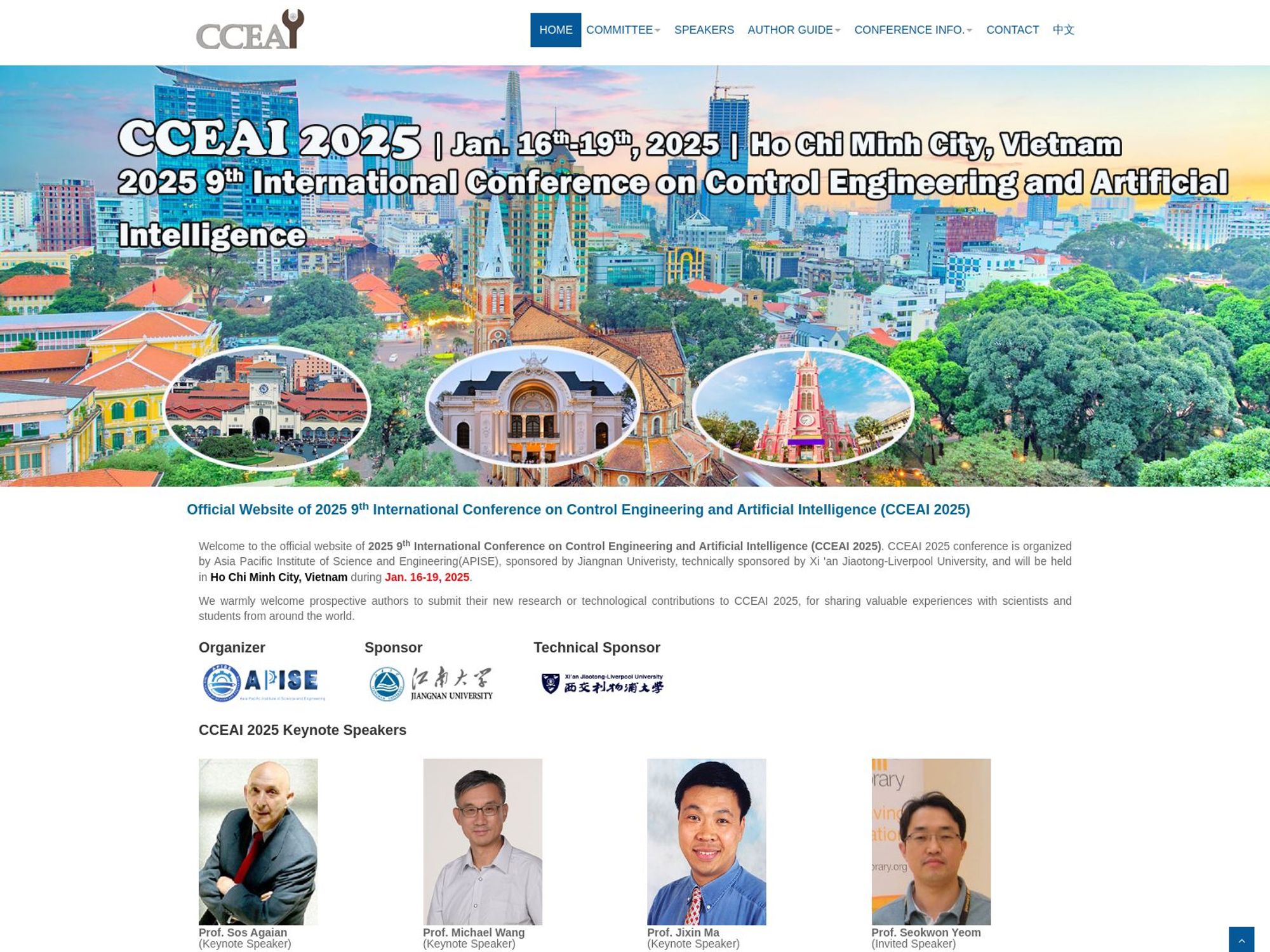 CCEAI 2025 - The 9th International Conference on Control Engineering and Artificial Intelligence website