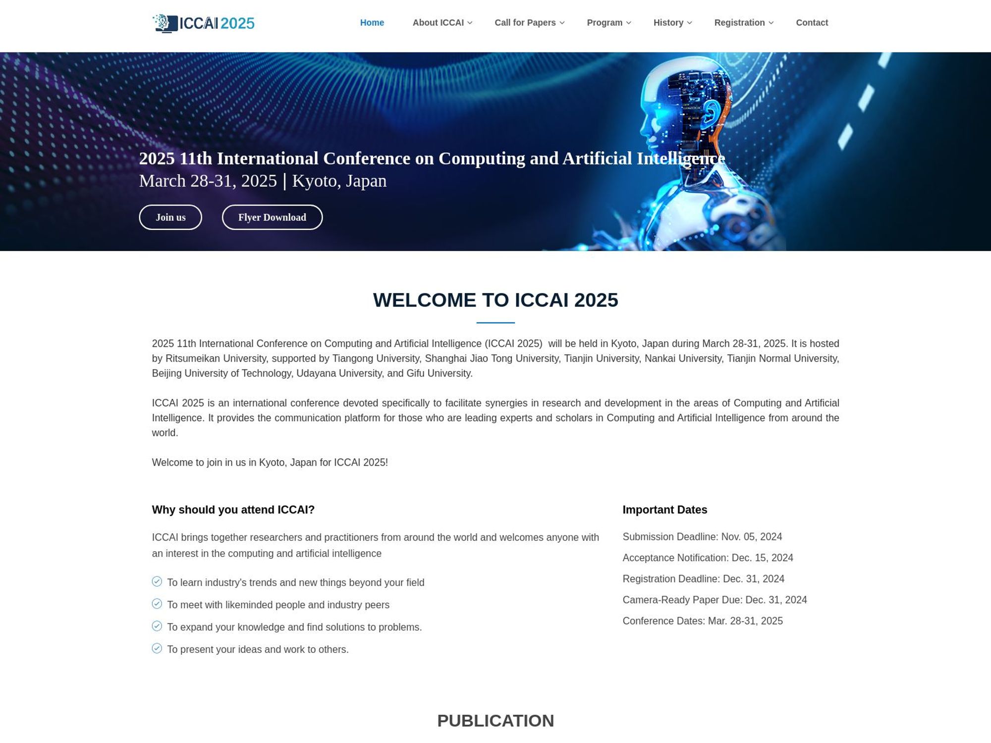 ICCAI 2025 - 2025 11th International Conference on Computing and Artificial Intelligence website