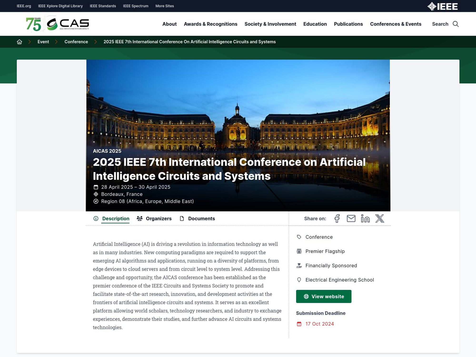 AICAS 2025 - 2025 IEEE 7th International Conference on Artificial Intelligence Circuits and Systems website