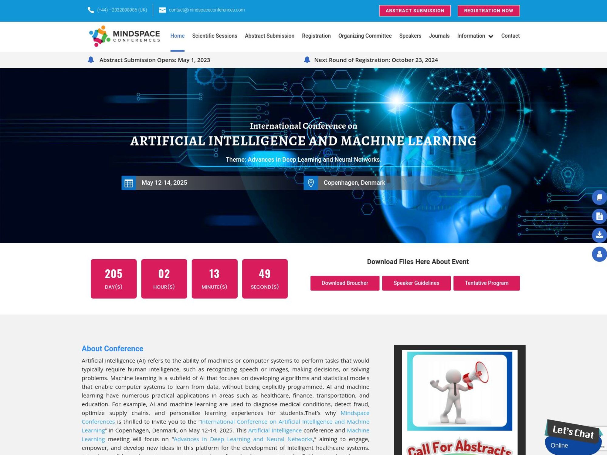 International Conference on Artificial Intelligence and Machine Learning screenshot