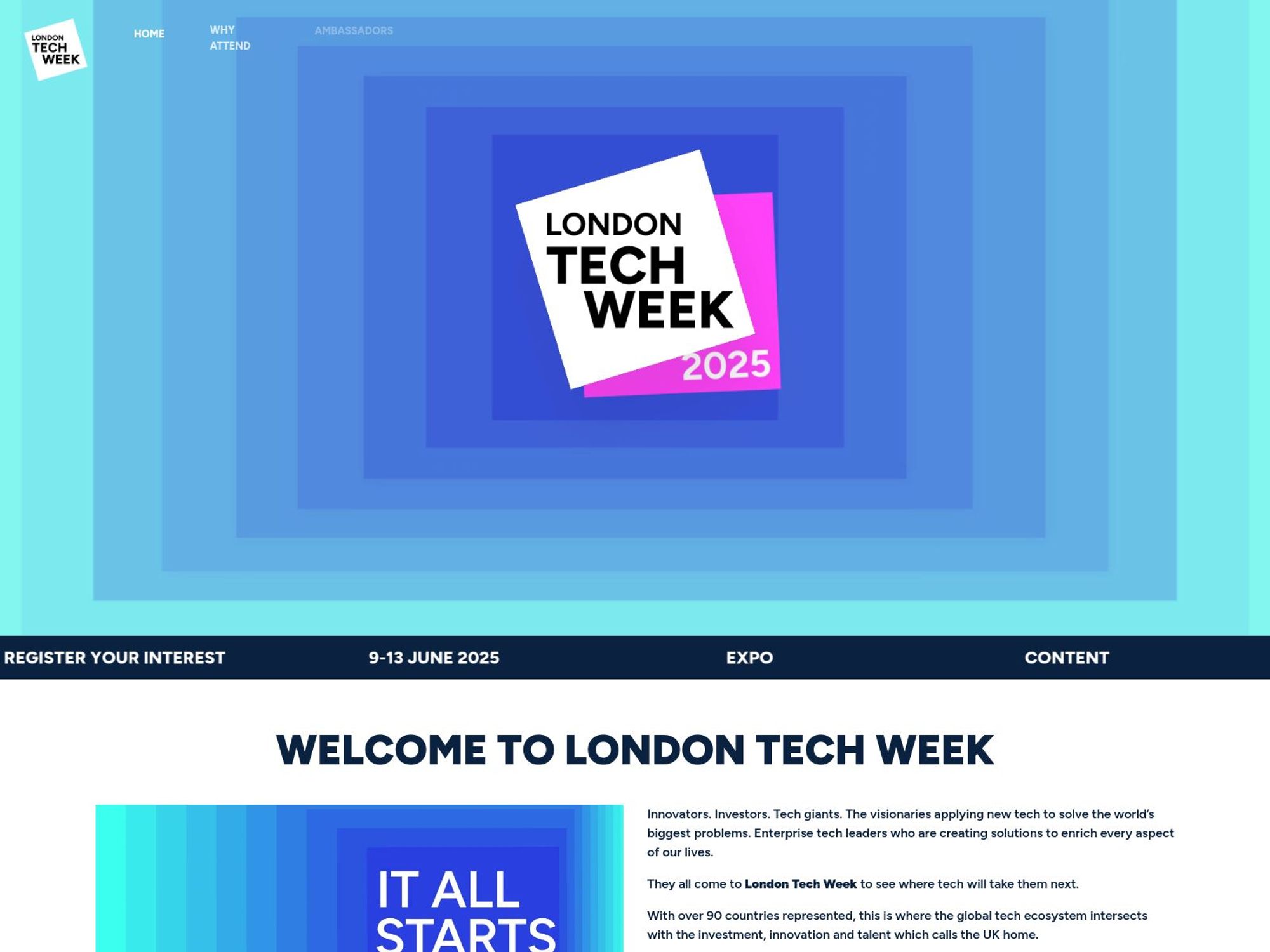 London Tech Week website