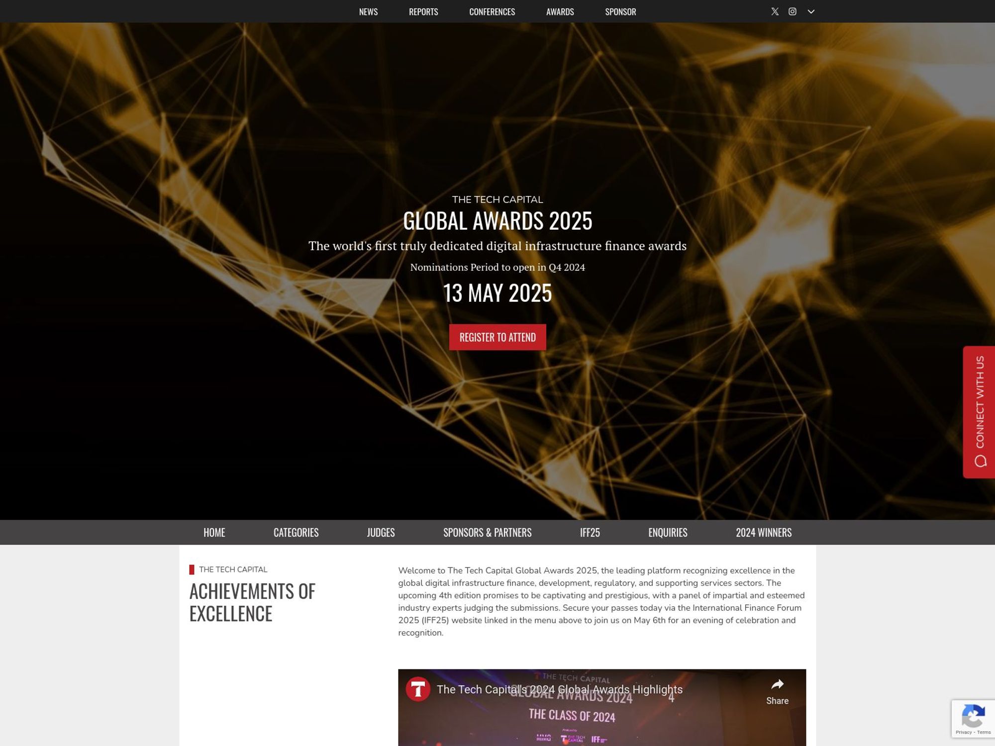 The Tech Capital Global Awards 2025 website