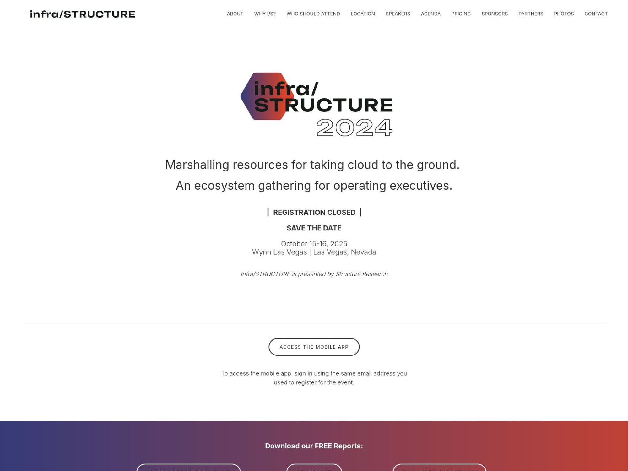 infra/STRUCTURE 2025 website