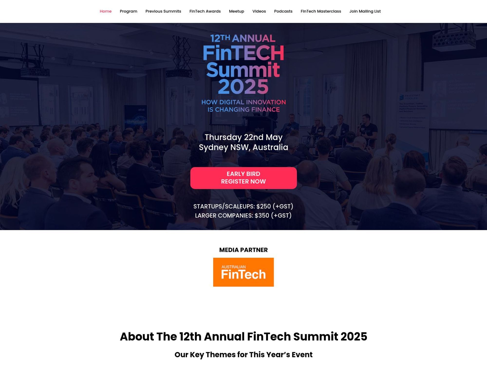 12th Annual FinTech Summit 2025 website