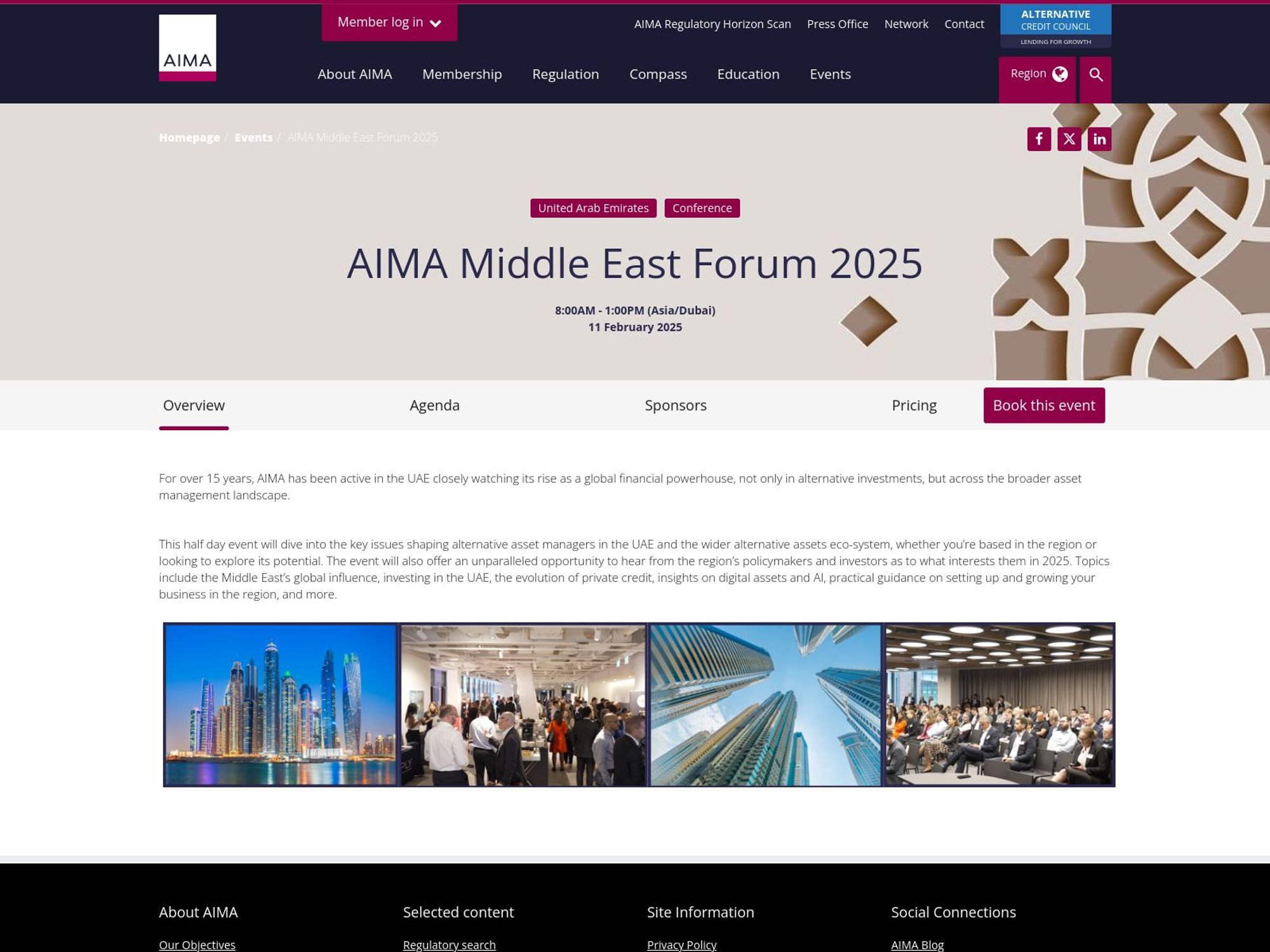 AIMA Middle East Forum 2025 website