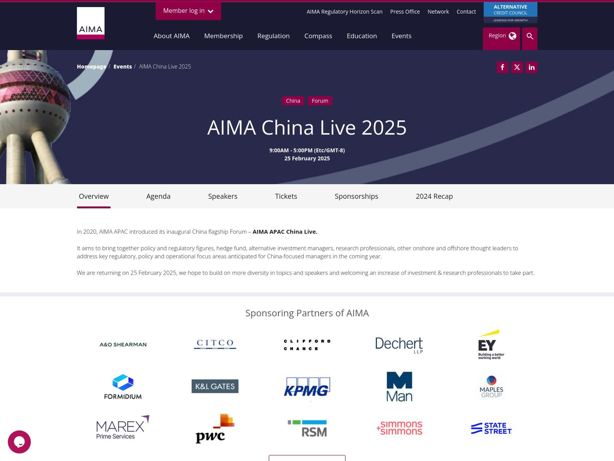 AIMA China Live 2025 website