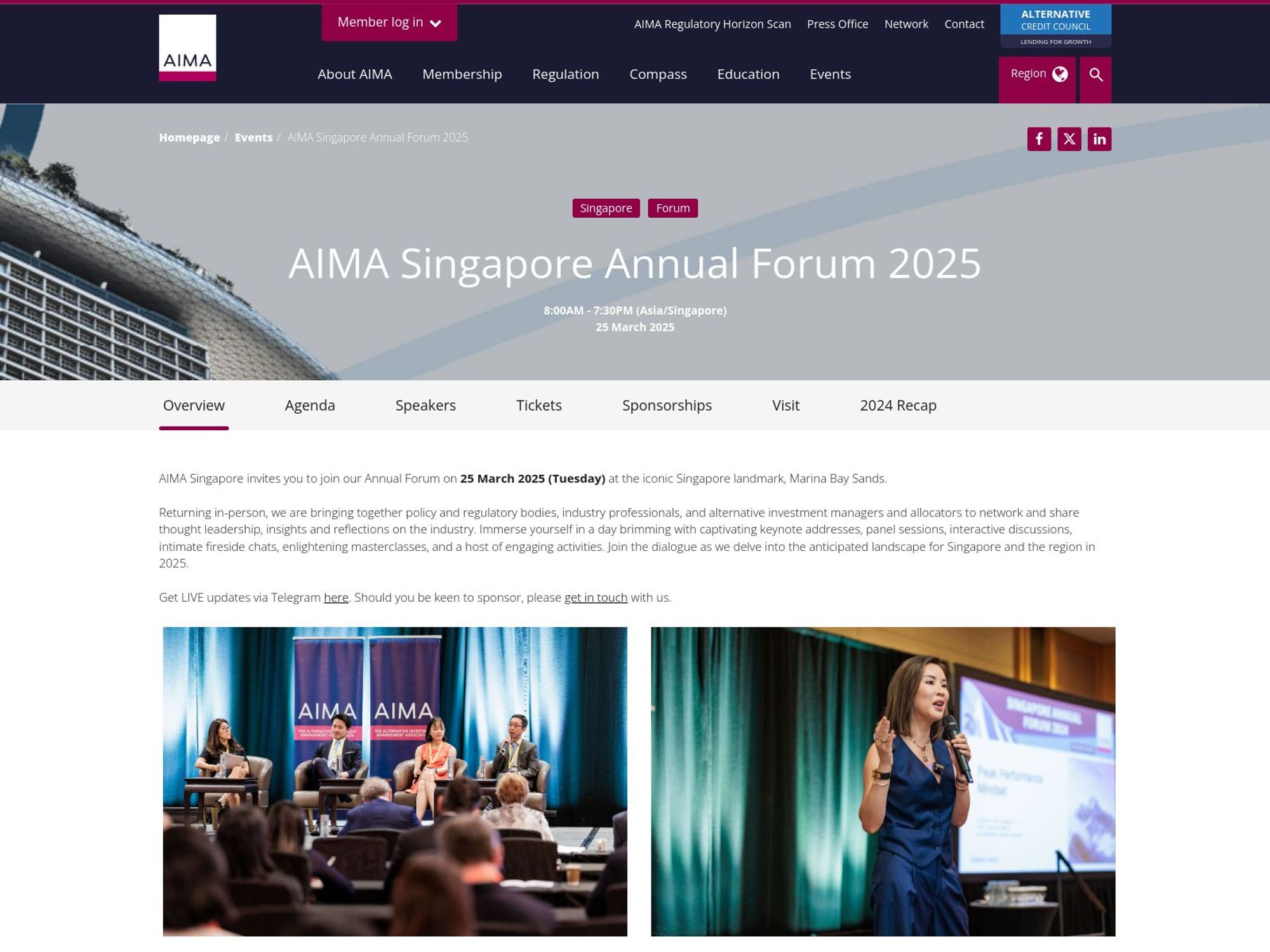 AIMA Singapore Annual Forum 2025 website