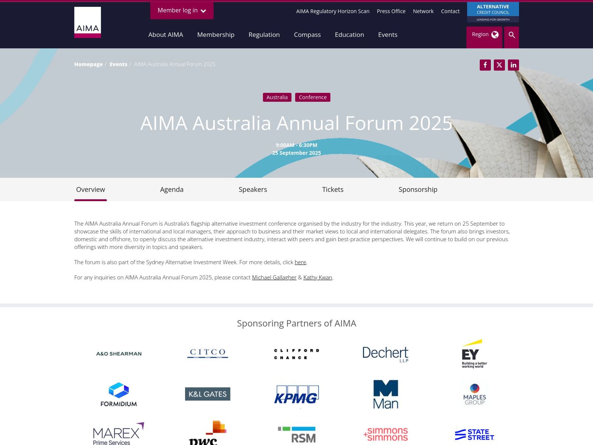 AIMA Australia Annual Forum 2025 website