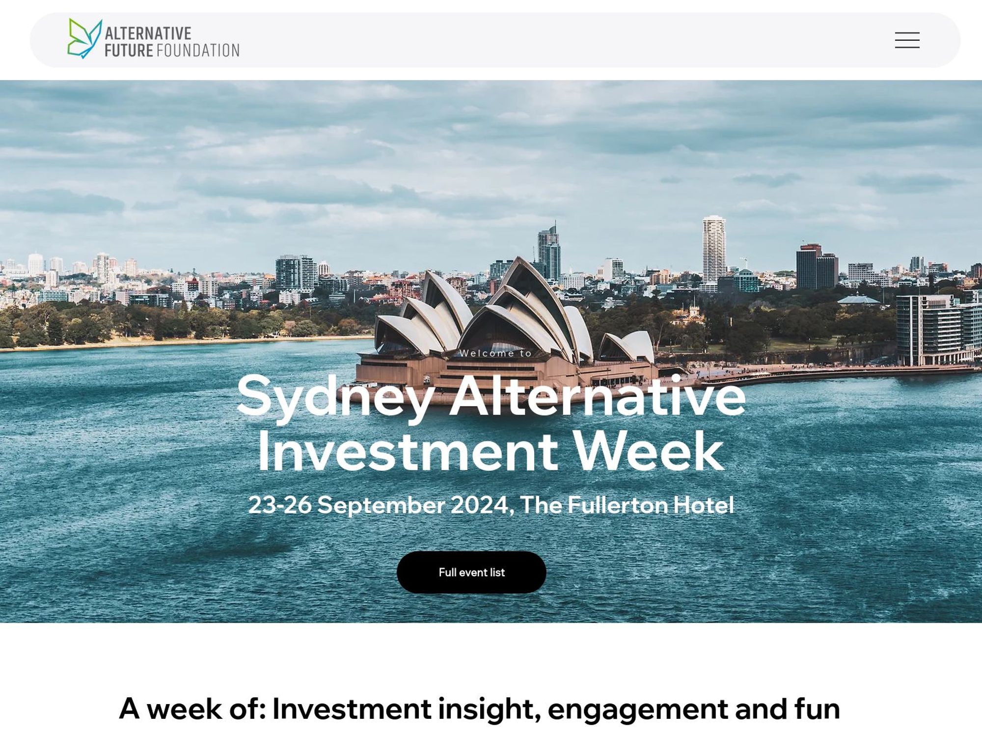 Sydney Alternative Investment Week - SAIW 2025 website