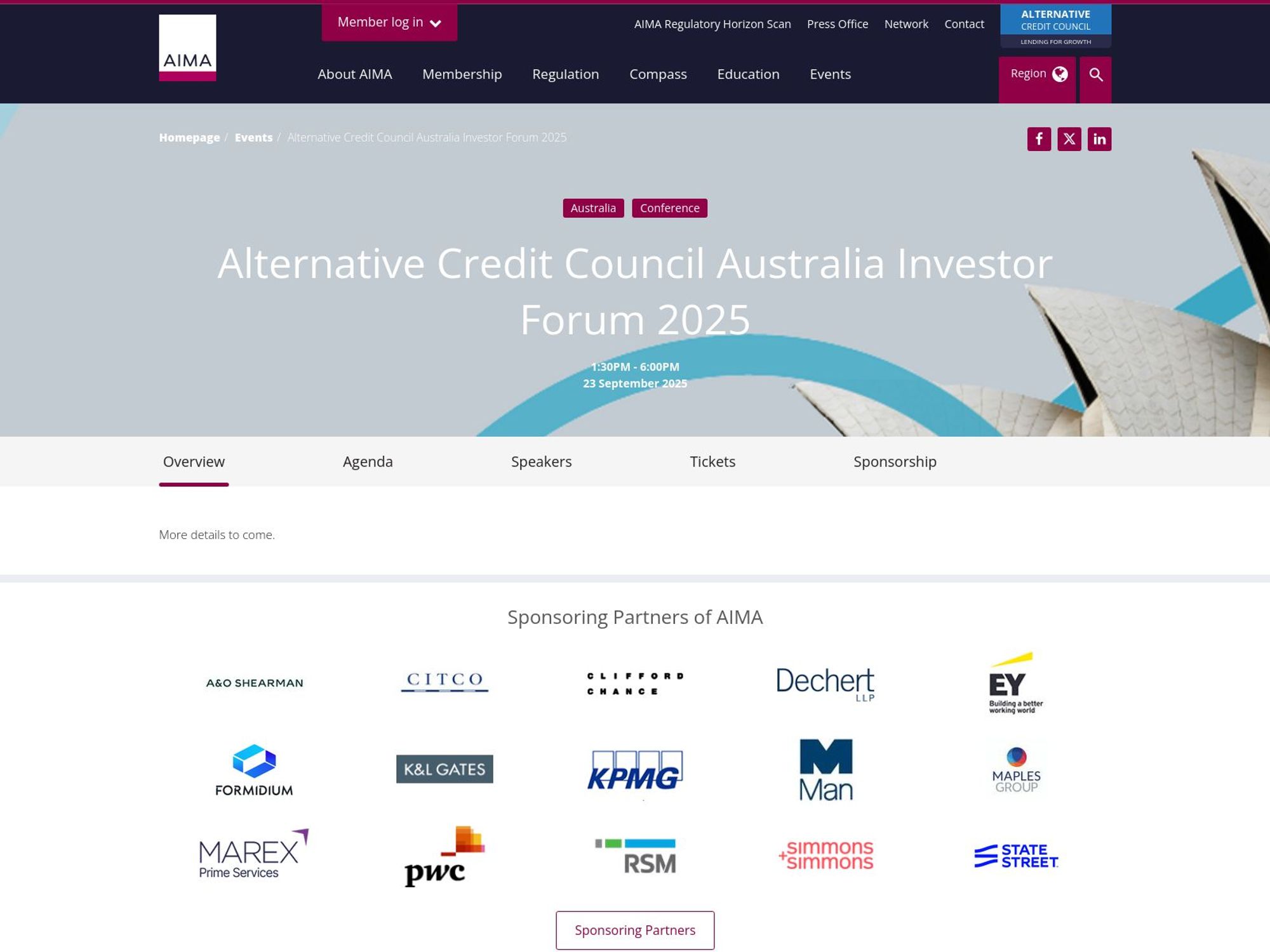 Alternative Credit Council Australia Investor Forum 2025 website