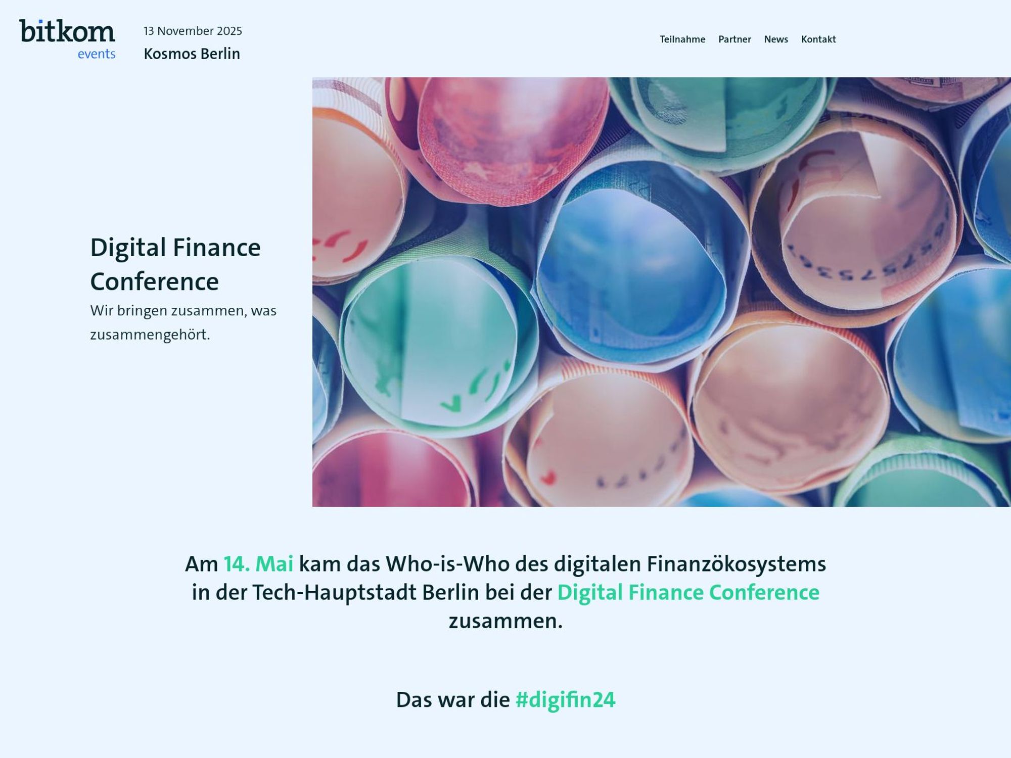 Digifin 25 - Digital Finance Conference website