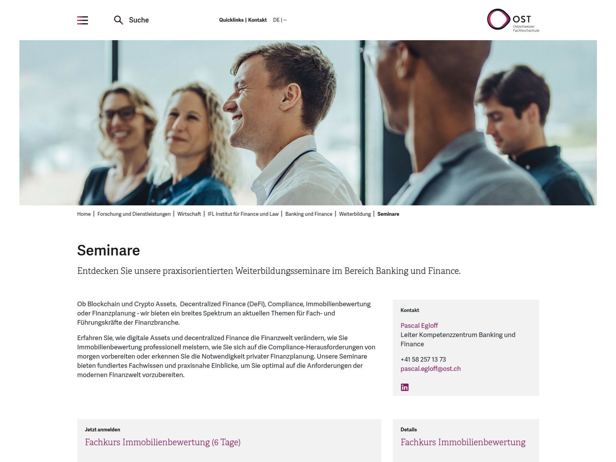 Seminar Compliance-Herausforderungen für Banken – Crypto und Digital Assets website