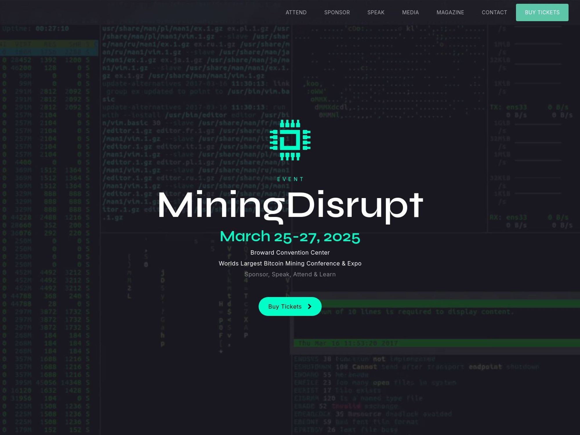 Mining Disrupt website