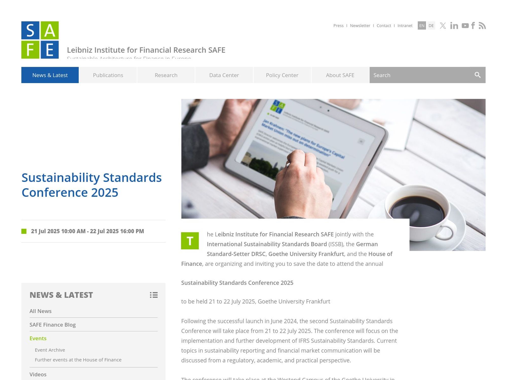 Sustainability Standards Conference 2025 screenshot