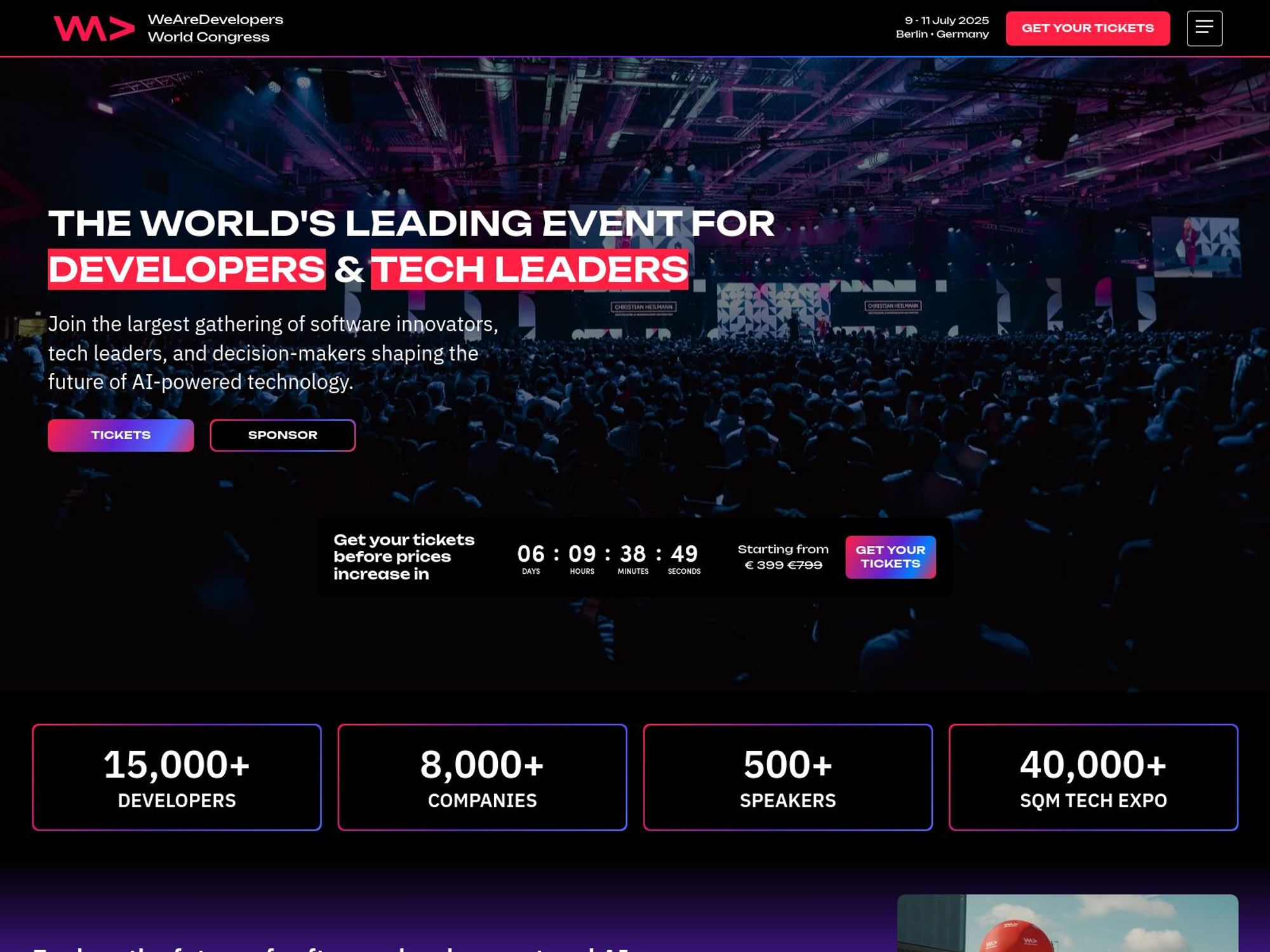 WeAreDevelopers World Congress 2025 website