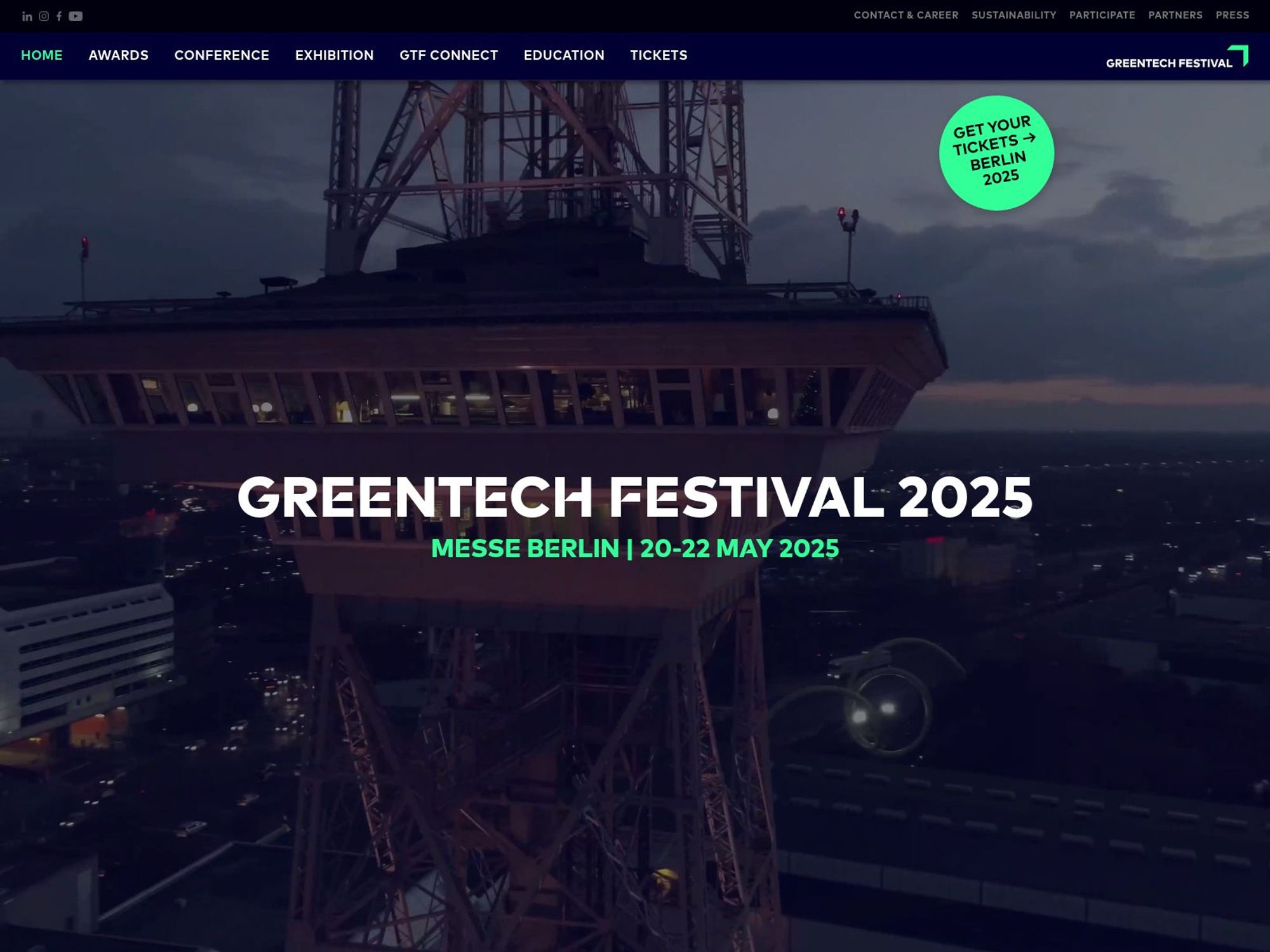 GTF 2025 - Greentech Festival 2025 website