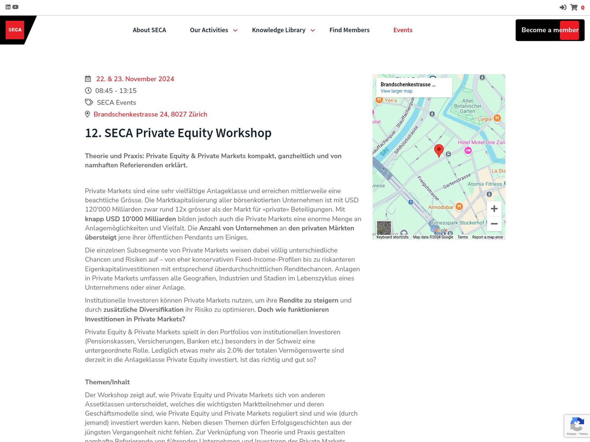 12. SECA Private Equity Workshop website