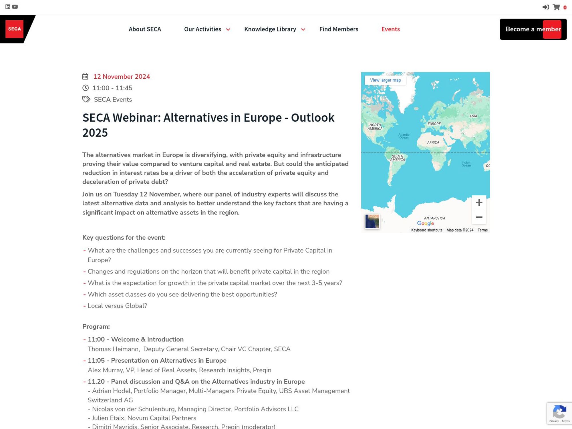 SECA Webinar: Alternatives in Europe - Outlook 2025 screenshot