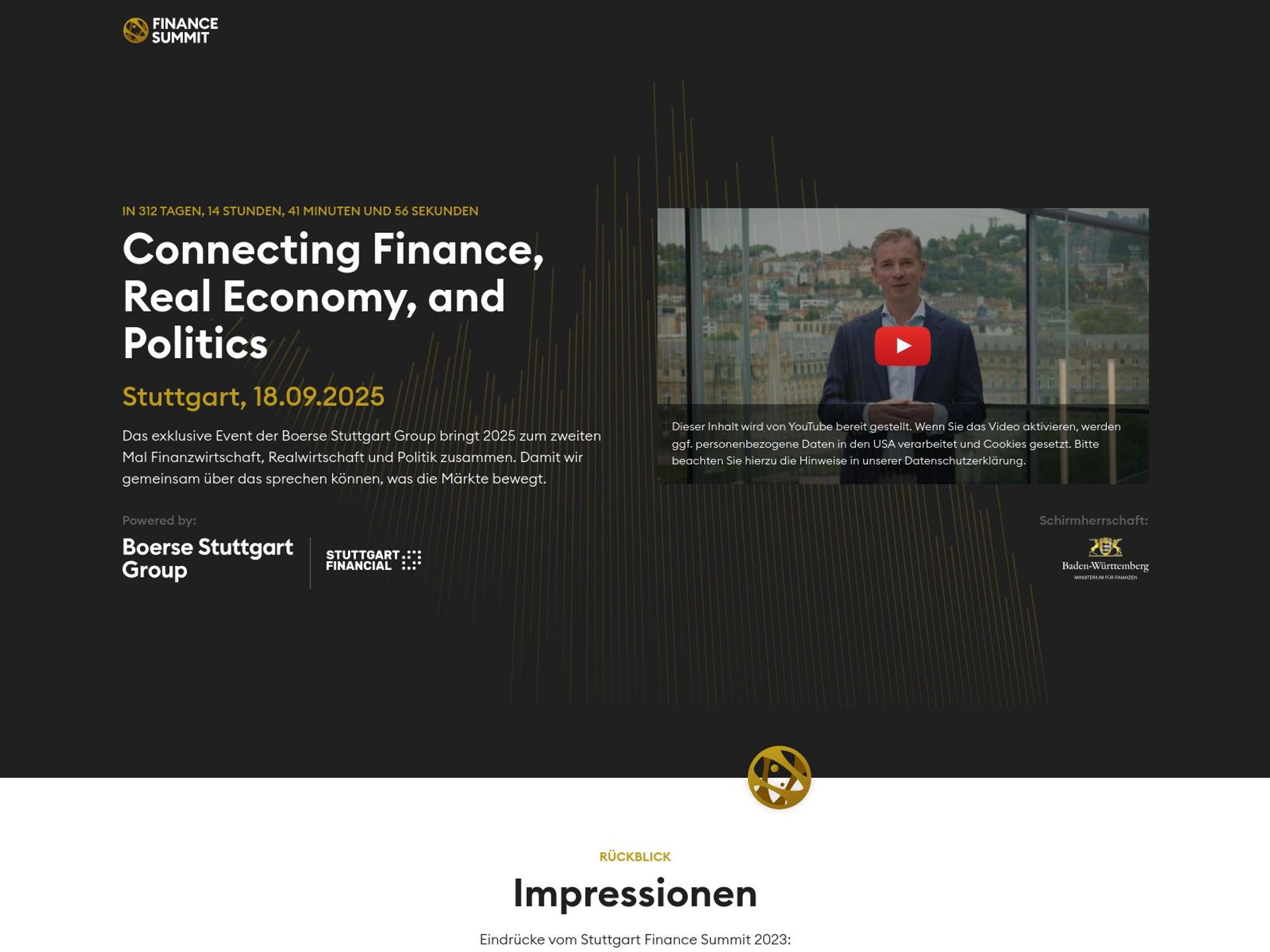 Stuttgart Finance Summit 2025 website