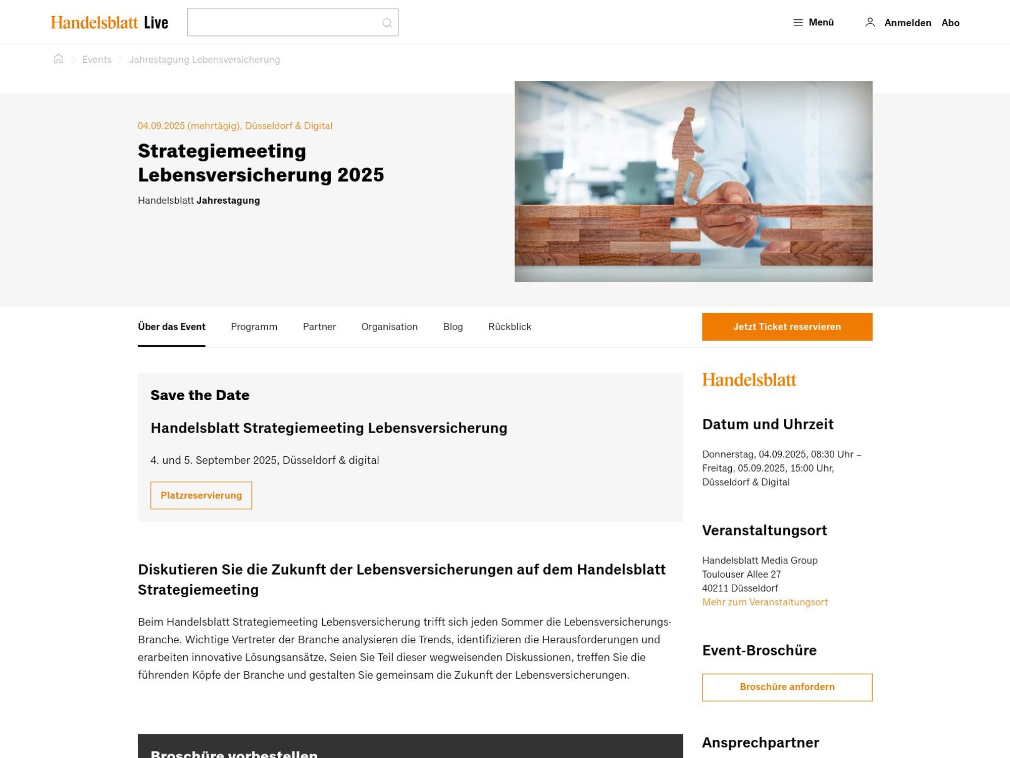 Handelsblatt Jahrestagung: Strategiemeeting Lebensversicherung 2025 website