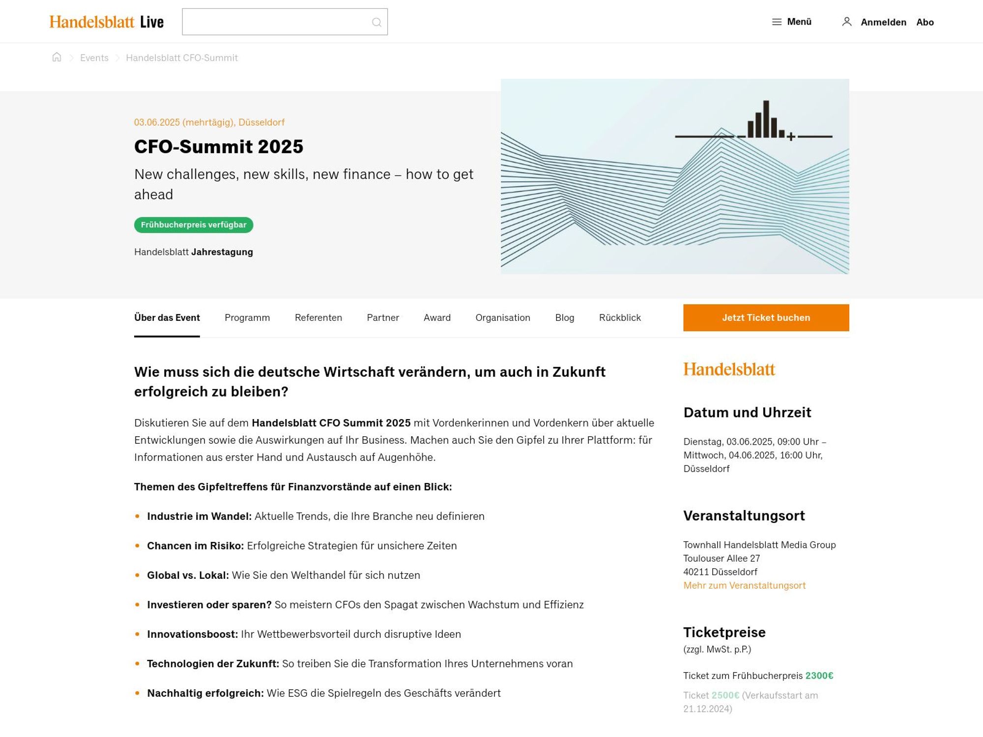 Handelsblatt Jahrestagung: CFO-Summit 2025 website