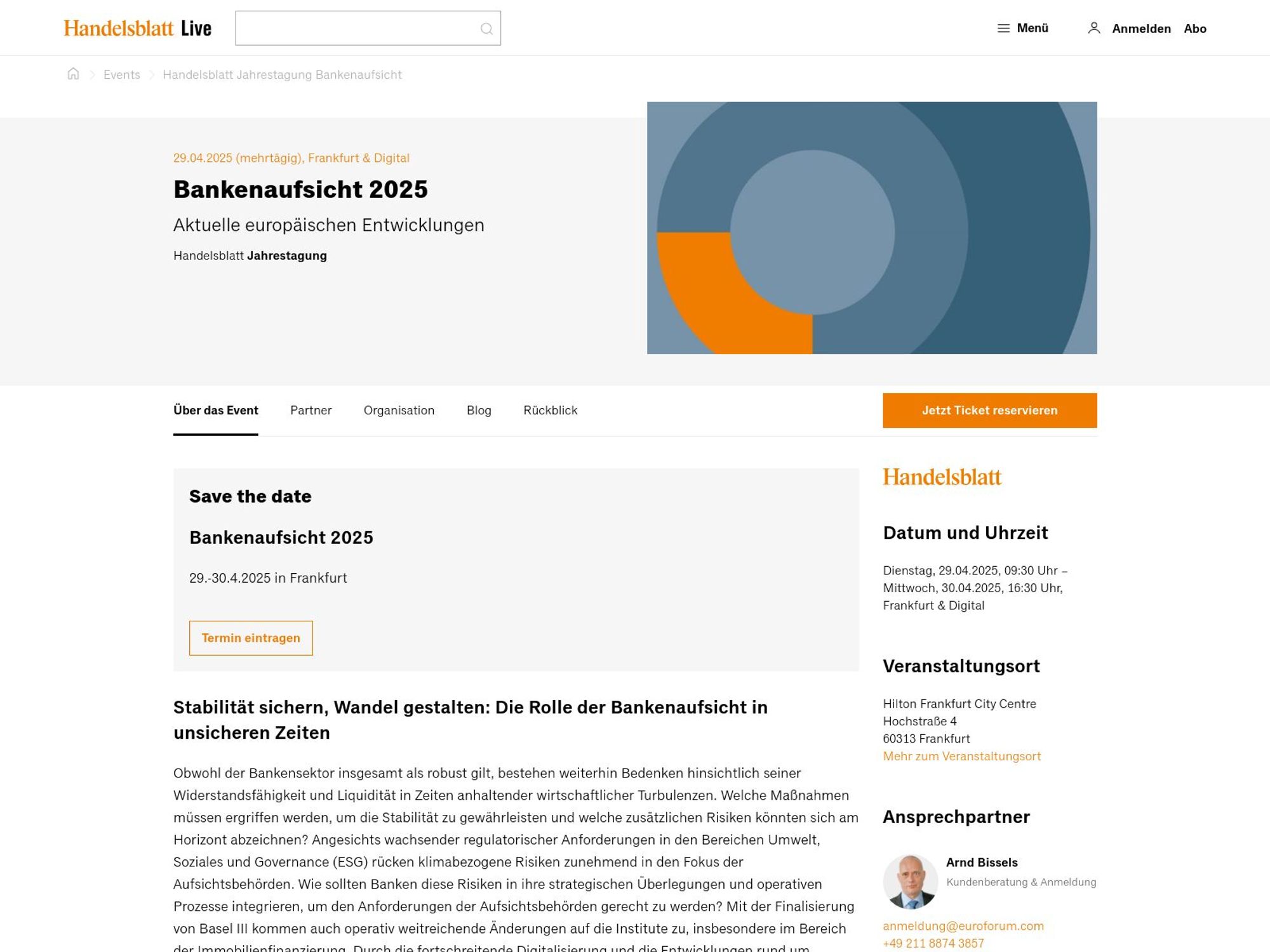 Handelsblatt Jahrestagung: Bankenaufsicht 2025 website