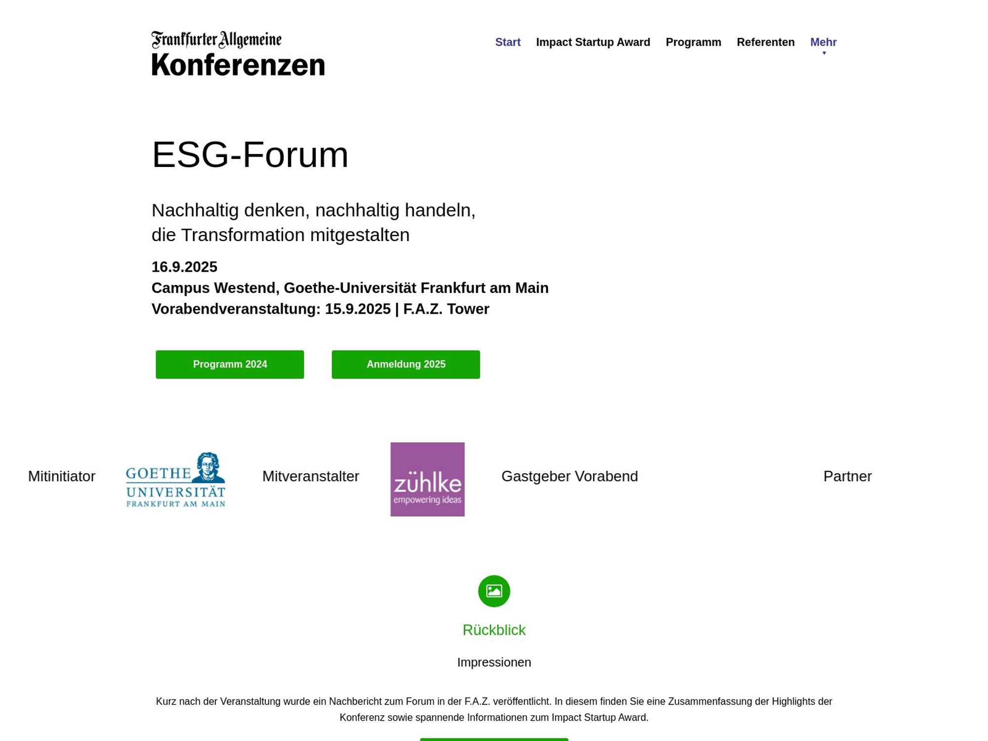 F.A.Z. ESG-Forum website