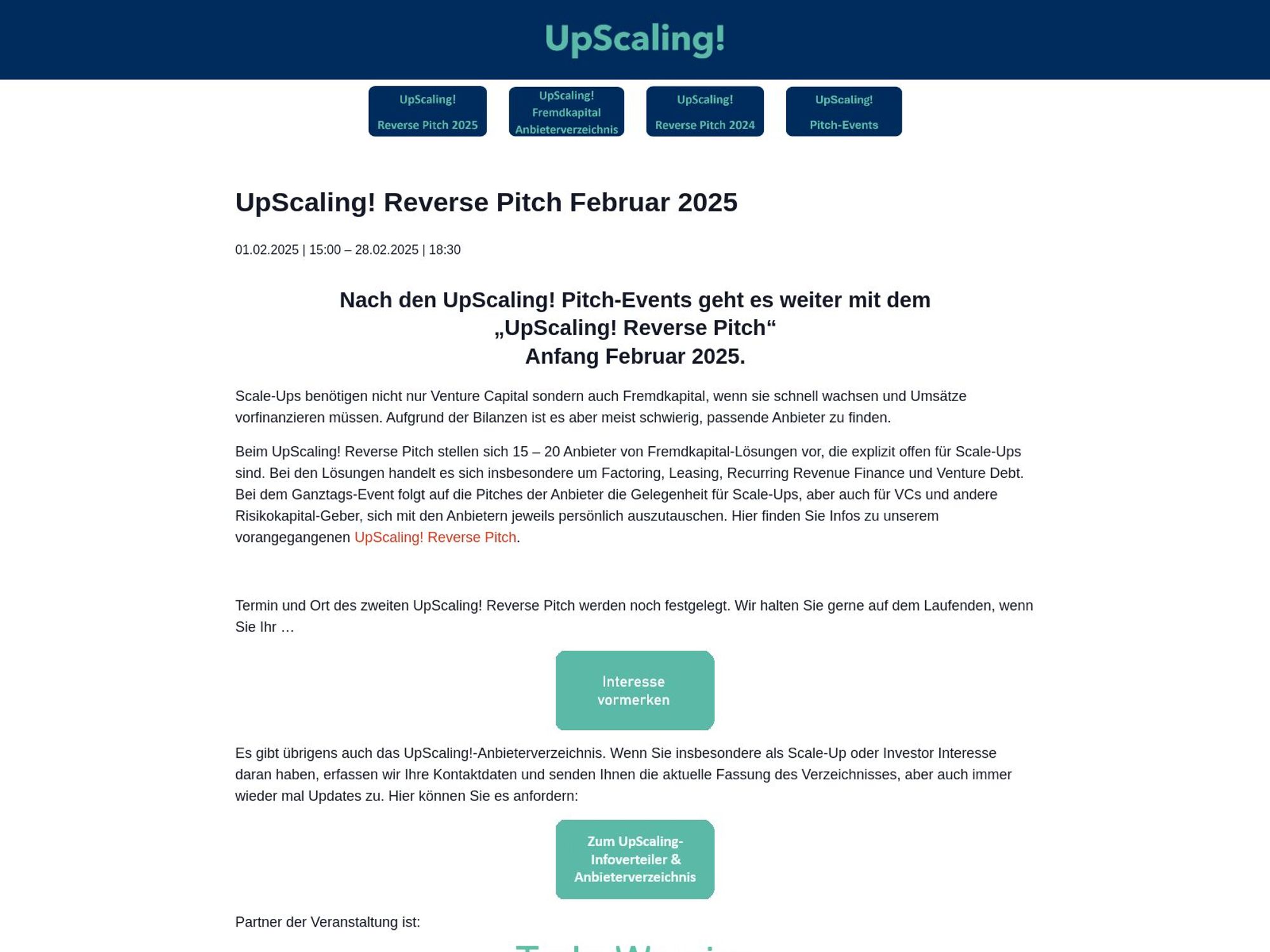 UpScaling! Reverse Pitch Februar 2025 website