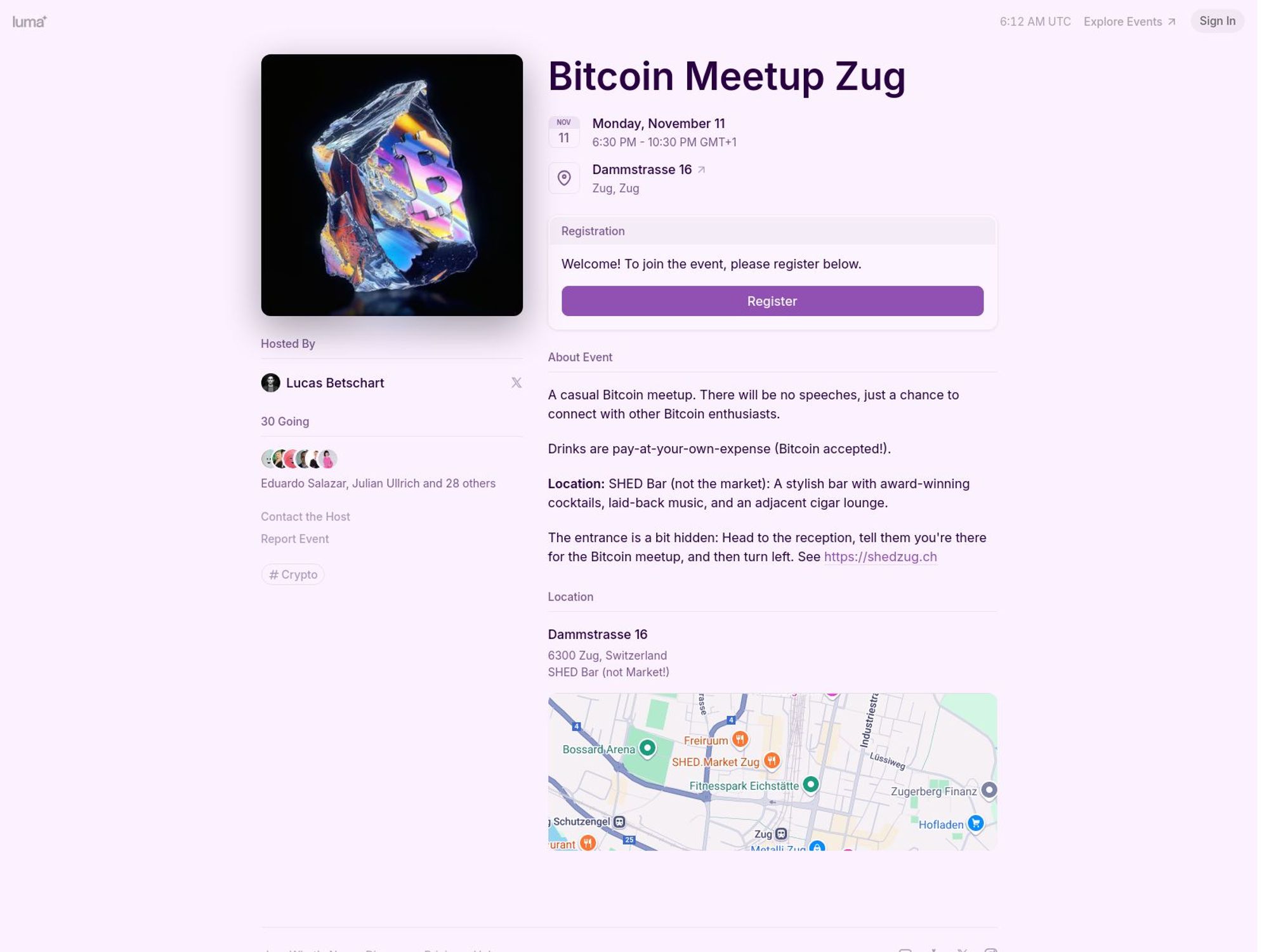 Bitcoin Meetup Zug screenshot