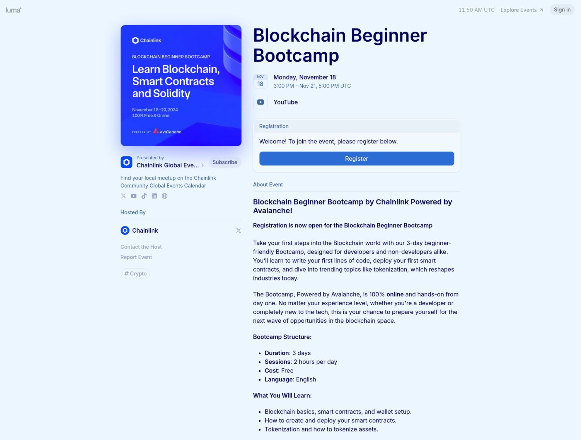 Chainlink Blockchain Beginner Bootcamp screenshot