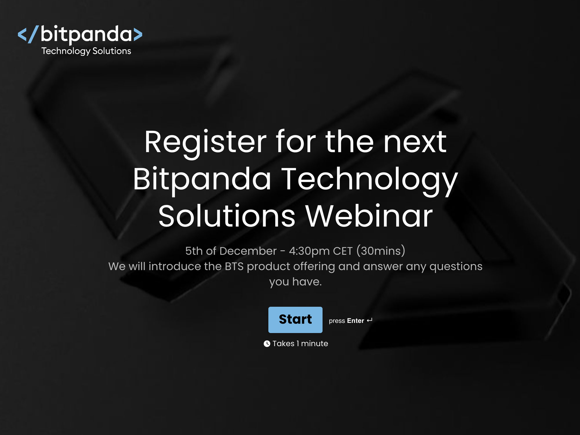 Bitpanda Technology Solutions Webinar - BTS website