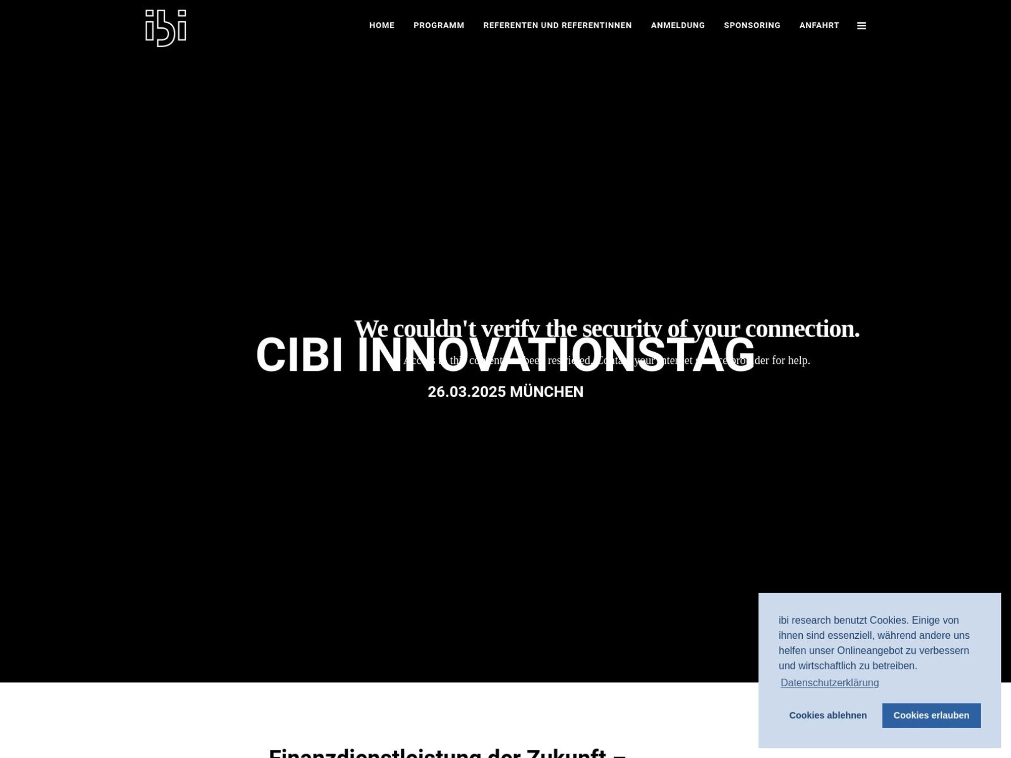 CIBI Innovationstag website