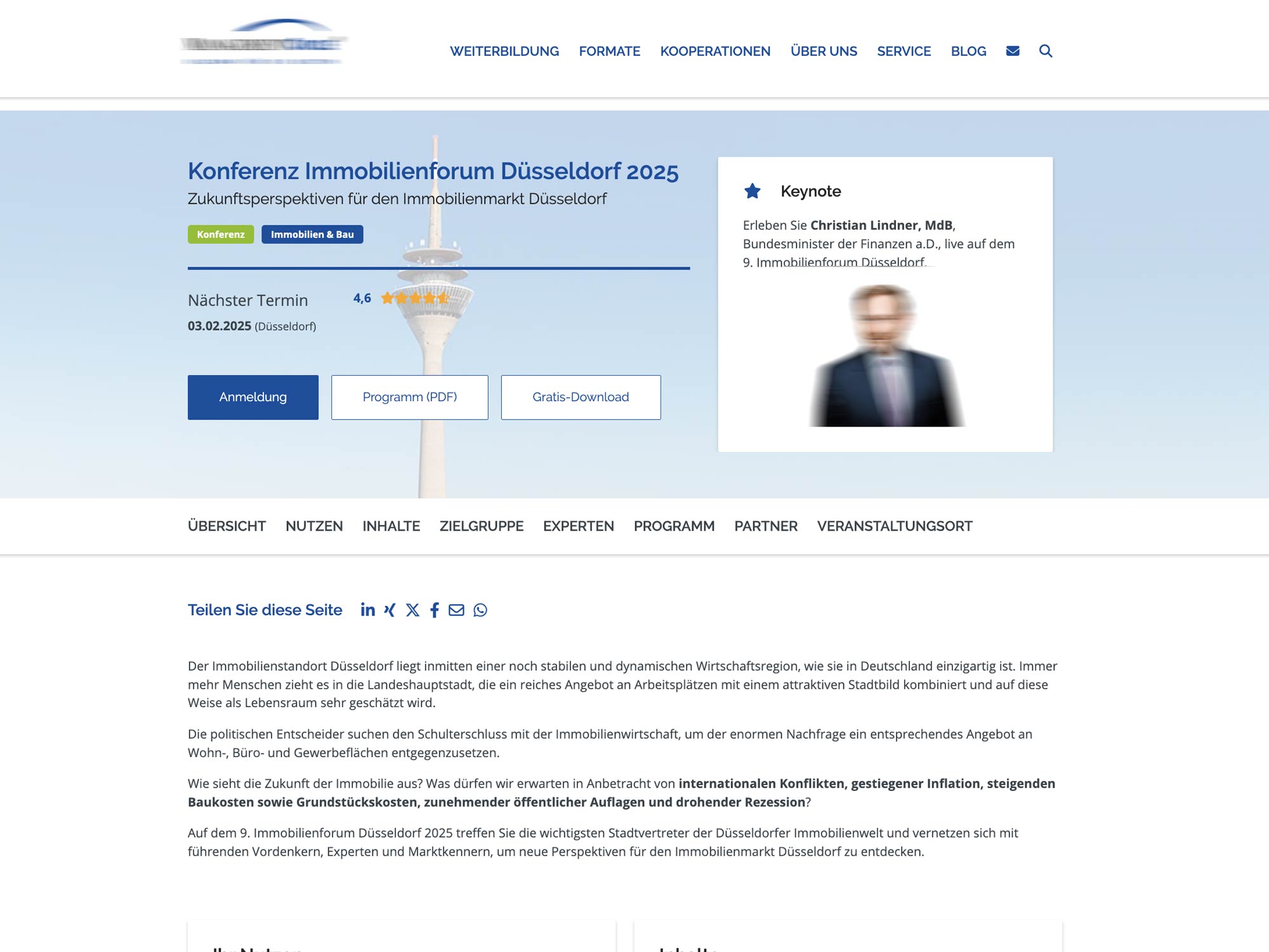 9. Immobilienforum Düsseldorf 2025 website