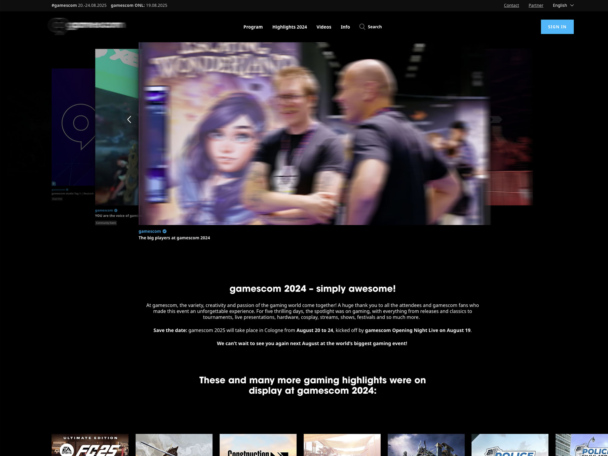 gamescom 2025 website