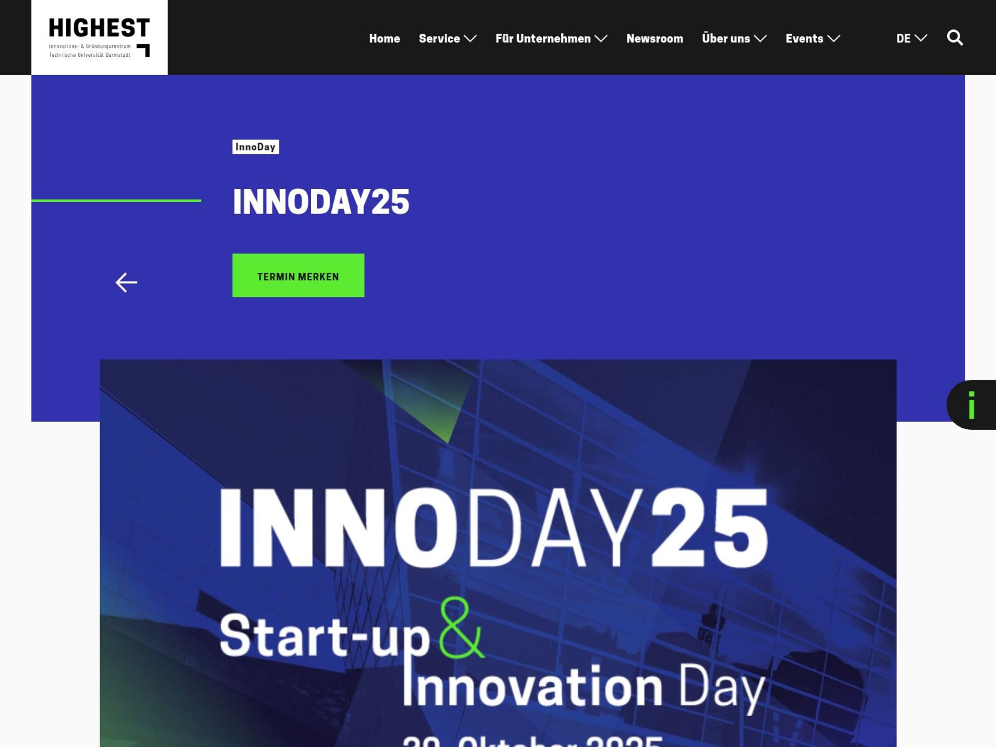 Innoday 25 website