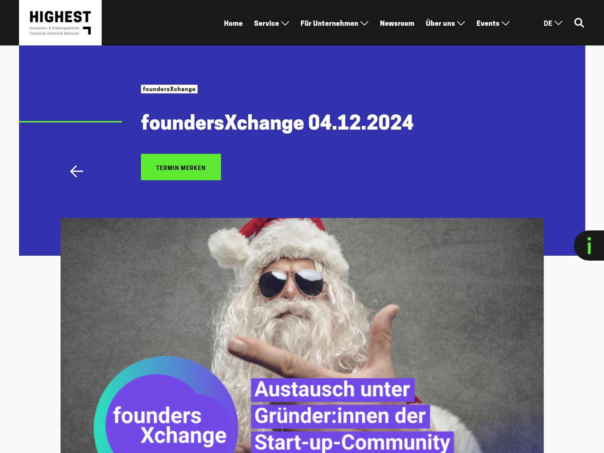 foundersXchange website