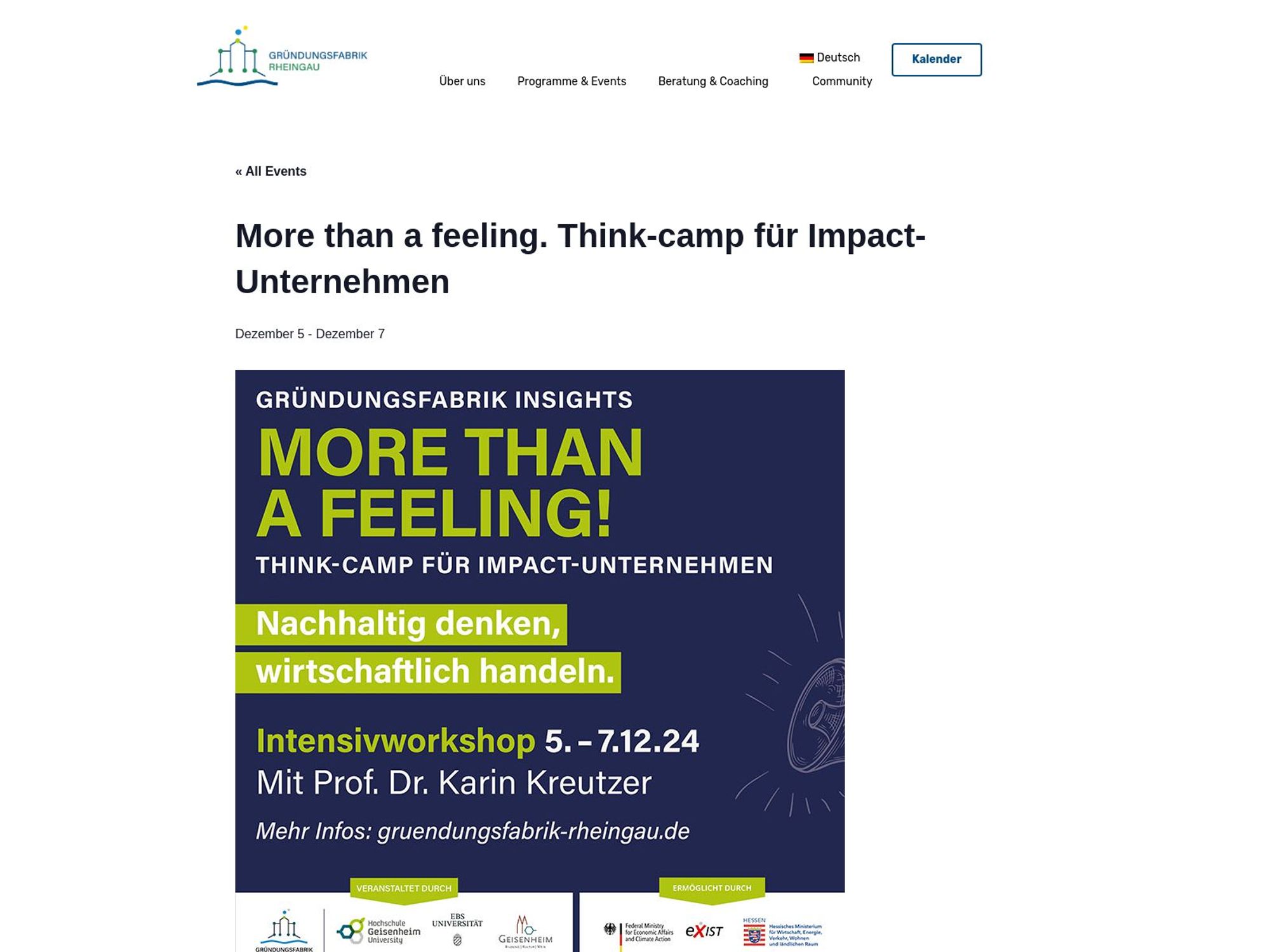 More than a feeling. Think-camp für Impact-Unternehmen website