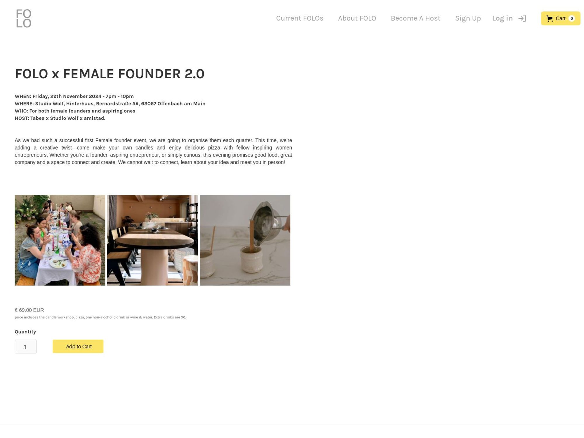 FOLO x FEMALE FOUNDER 2.0 website