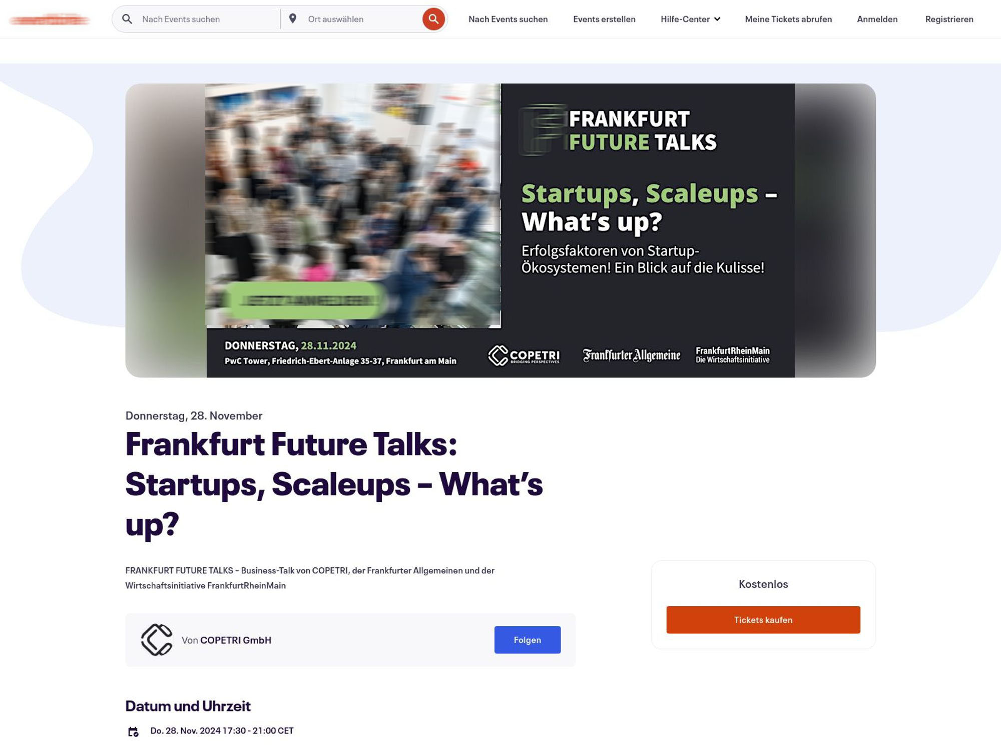 Frankfurt Future Talks: Startups, Scaleups – What’s up? website