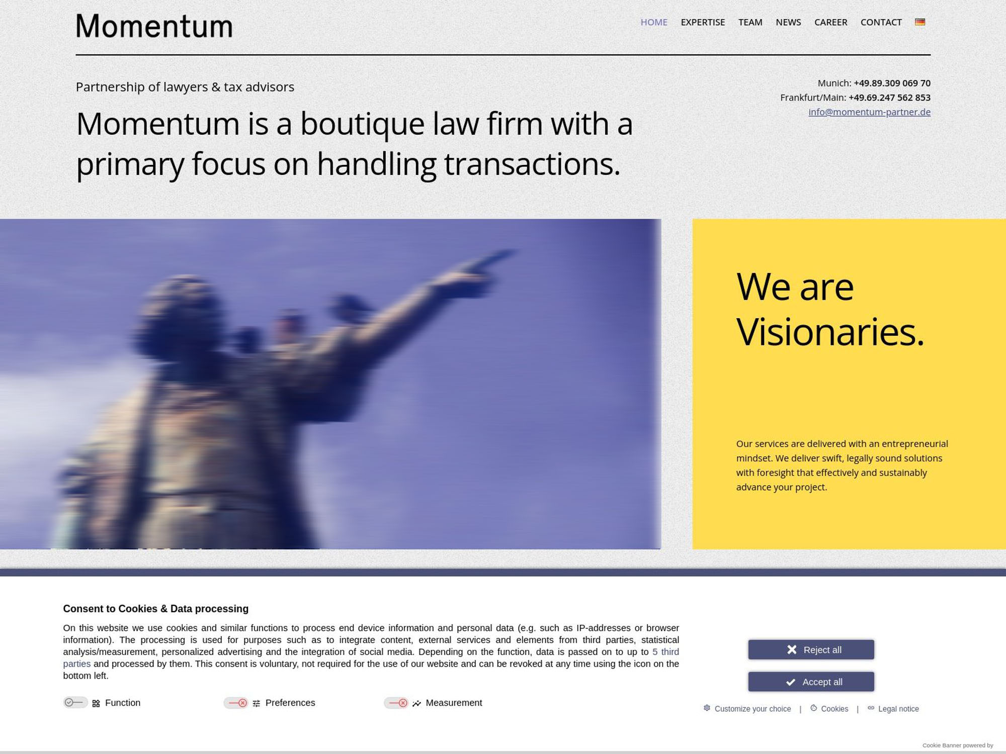 Momentum ACADEMY / START-UP Edition website