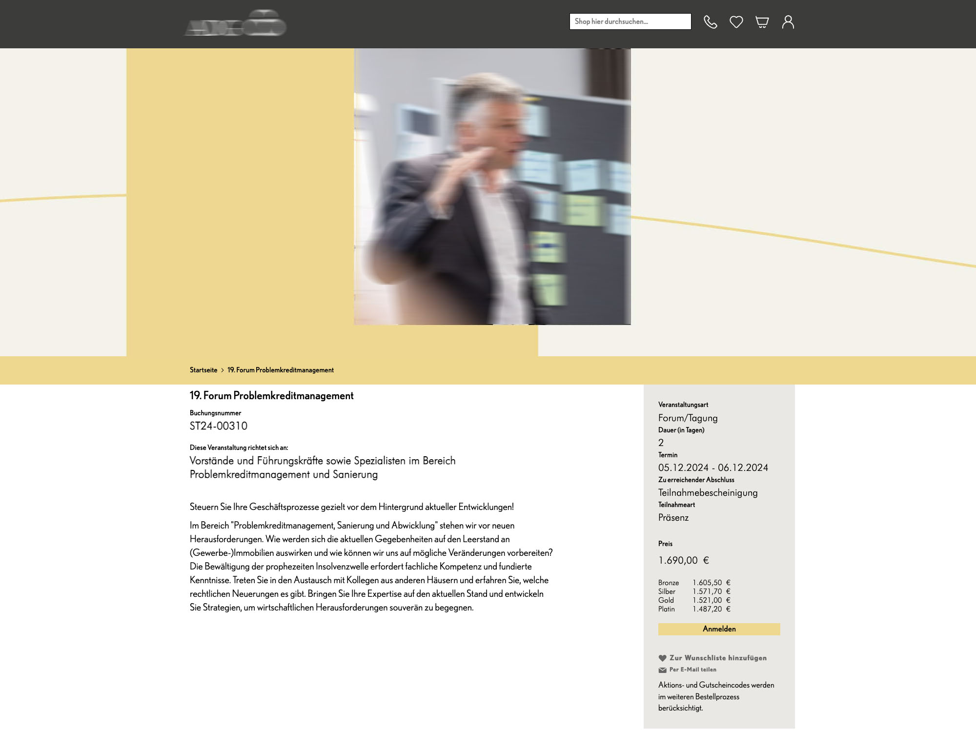 ADG: 19. Forum Problemkreditmanagement website