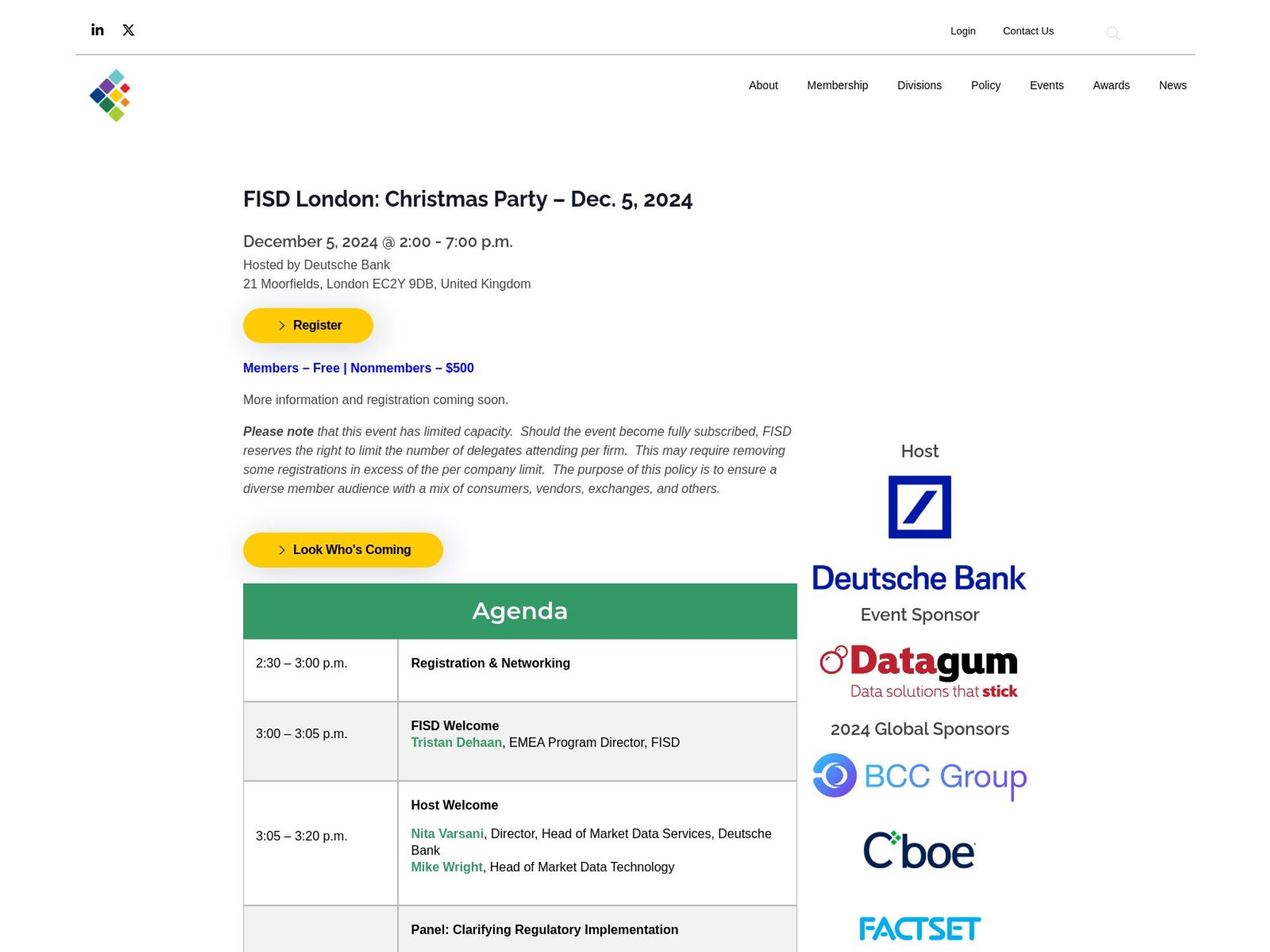 FISD London: Christmas Party website